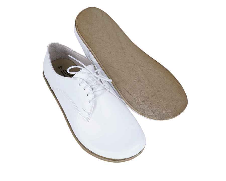 Patent Leather Barefoot Oxford Shoes — Leather Sole
