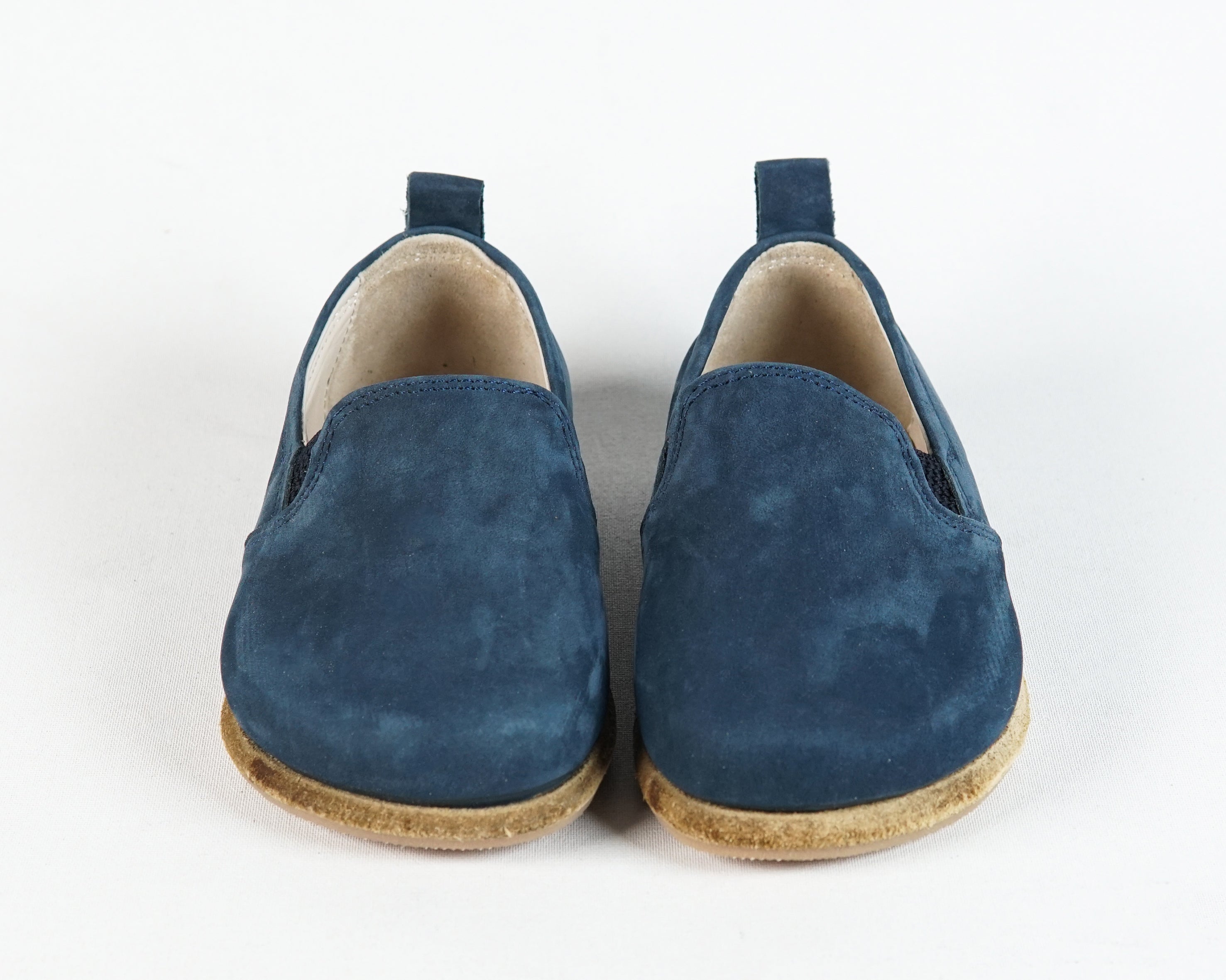 Jeans Kids Slip-On Wide Barefoot Shoes Nubuck Leather Handmade Leather & Rubber Sole