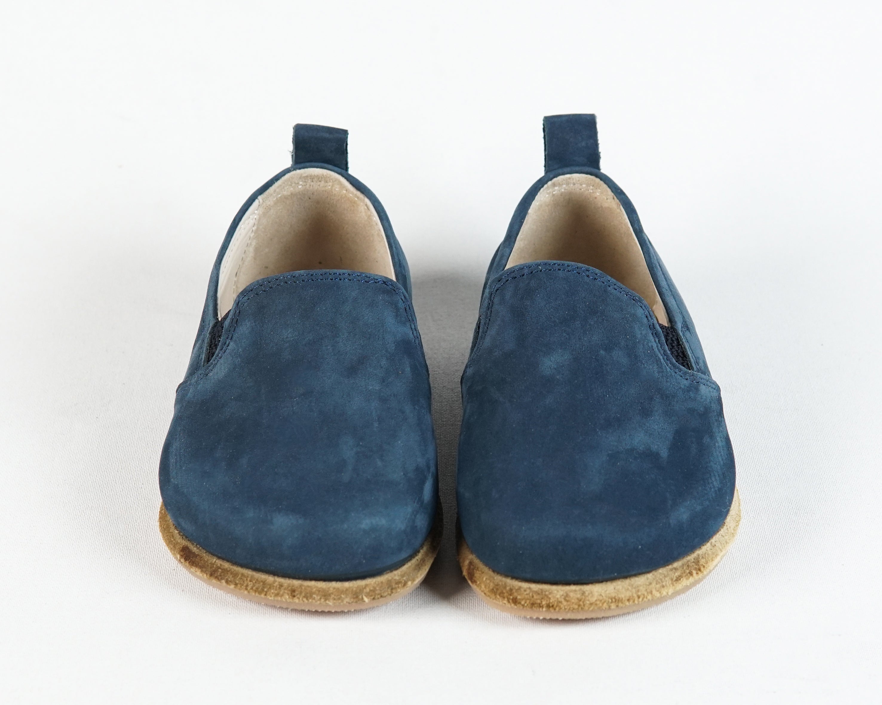 Jeans Kids Slip-On Wide Barefoot Shoes Nubuck Leather Handmade Leather & Rubber Sole 