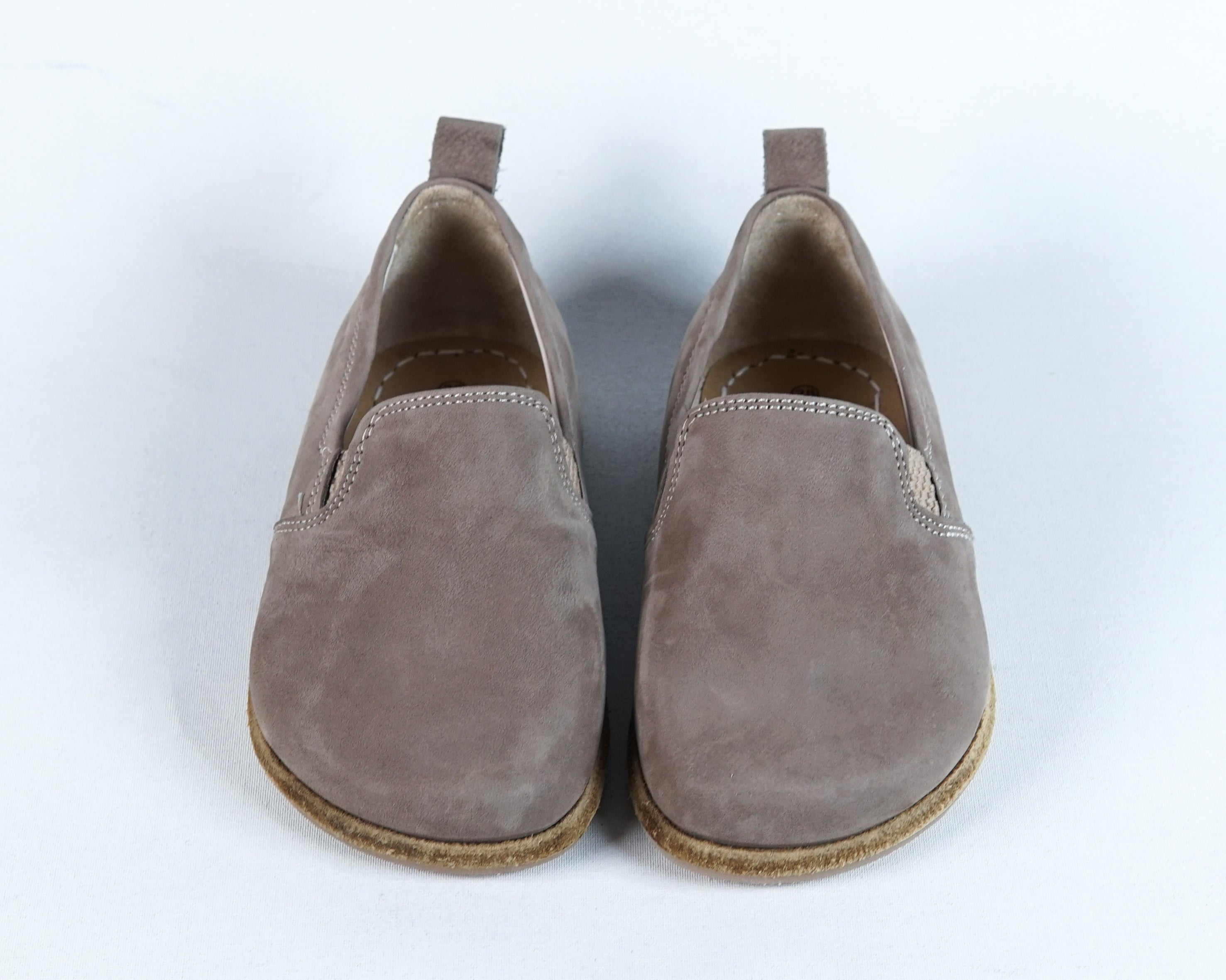 Smoked Kids Slip-On Wide Barefoot Shoes Nubuck Leather Handmade Leather & Rubber Sole 