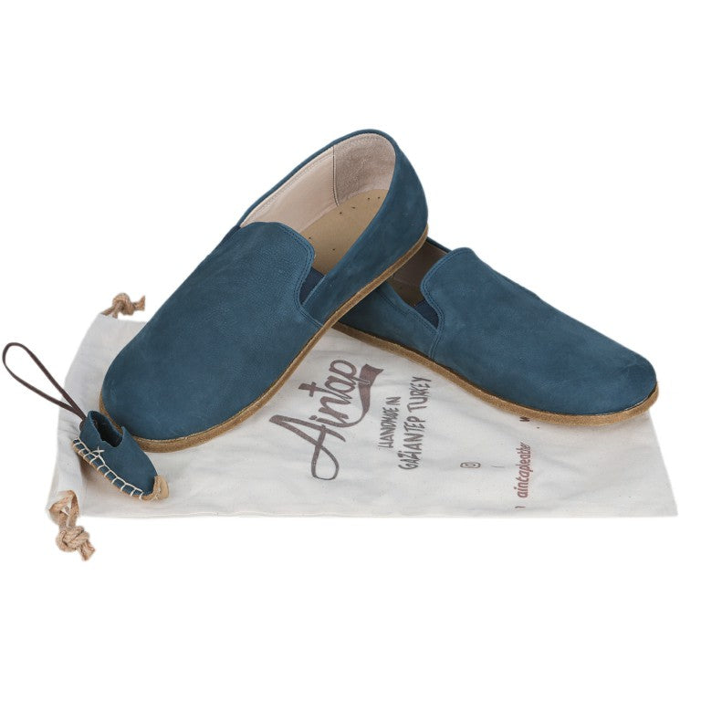 Jeans Slip-On Wide Barefoot Nubuck Leather Handmade Classic Shoes 