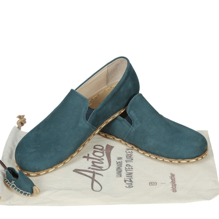 Jeans Slip-On Wide Barefoot Nubuck Leather Handmade Sport Shoes 