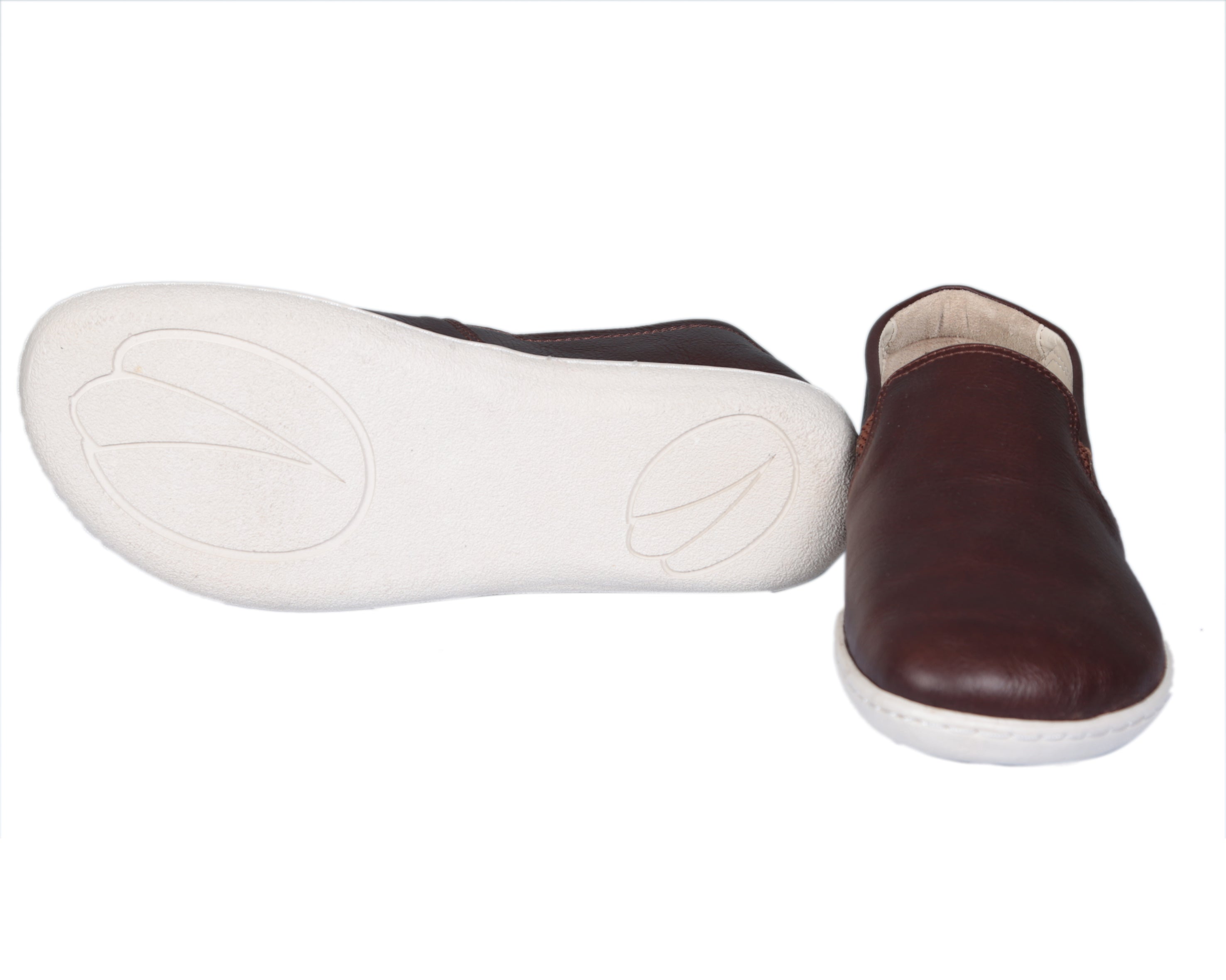 Dark Brown Slip-On Wide Barefoot Shoes Smooth Leather Handmade 6mm Rubber Outsole 