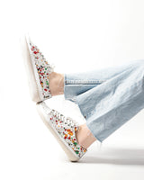 Splanter Paint White Converse Style Wide Barefoot Shoes Smooth Leather Handmade Rubber Outsole Converse Rubber Outsole
