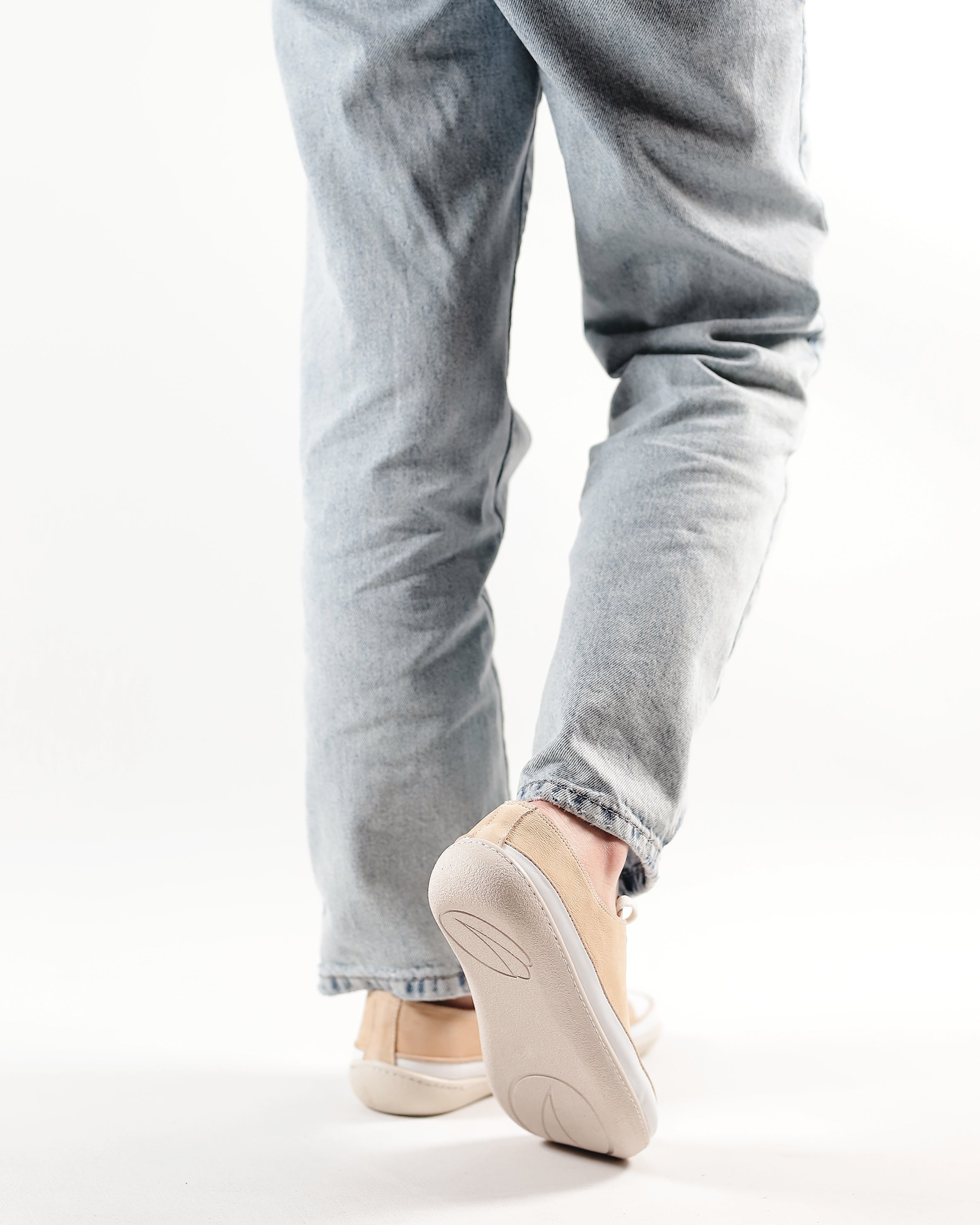Cream Converse Style Wide Barefoot Shoes Nubuck Leather Handmade Rubber Outsole 