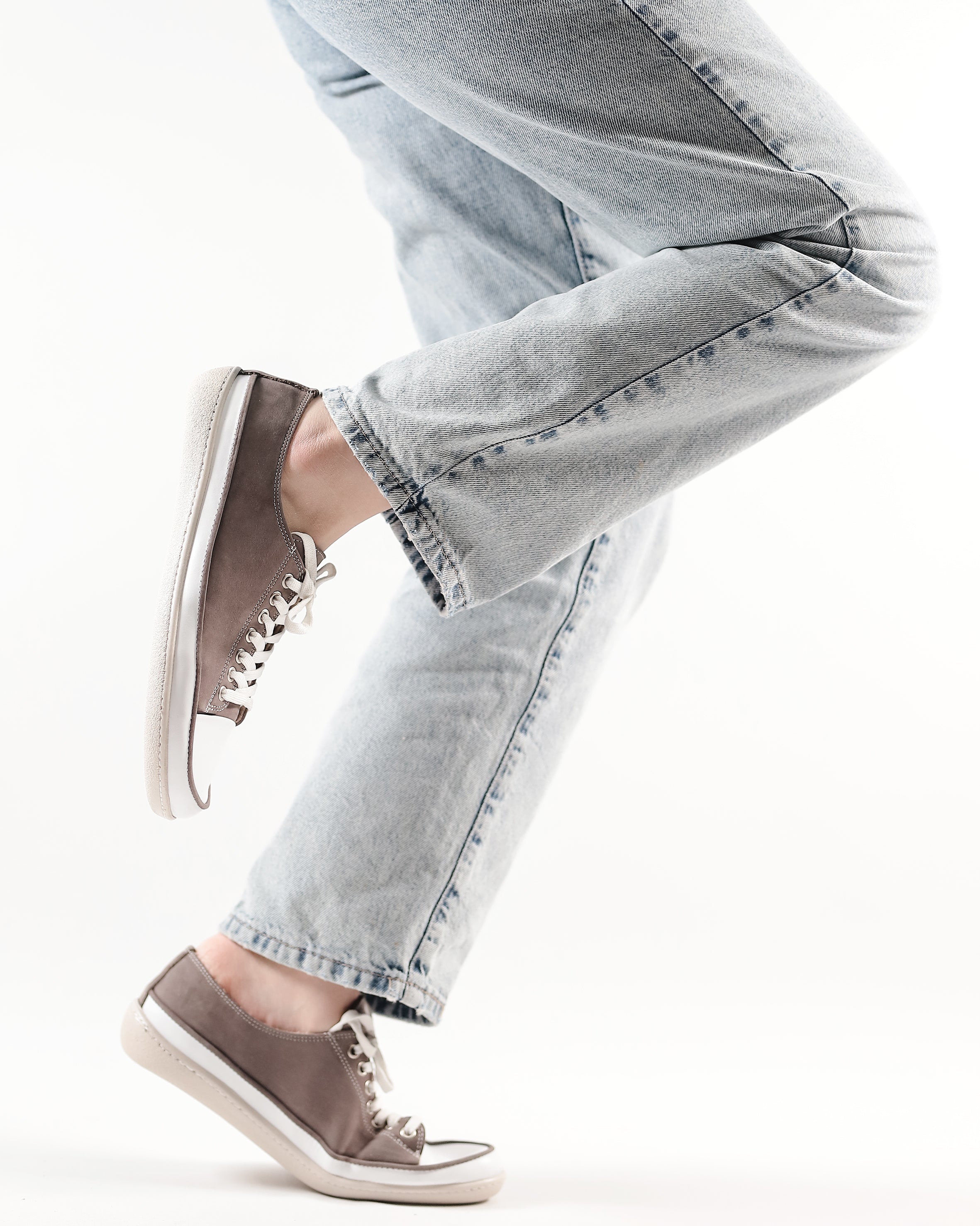 Smoked Converse Style Wide Barefoot Shoes Nubuck Leather Handmade Rubber Outsole 