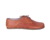 Honey Camel Oxford Wide Barefoot Crazy Leather Handmade Shoes 