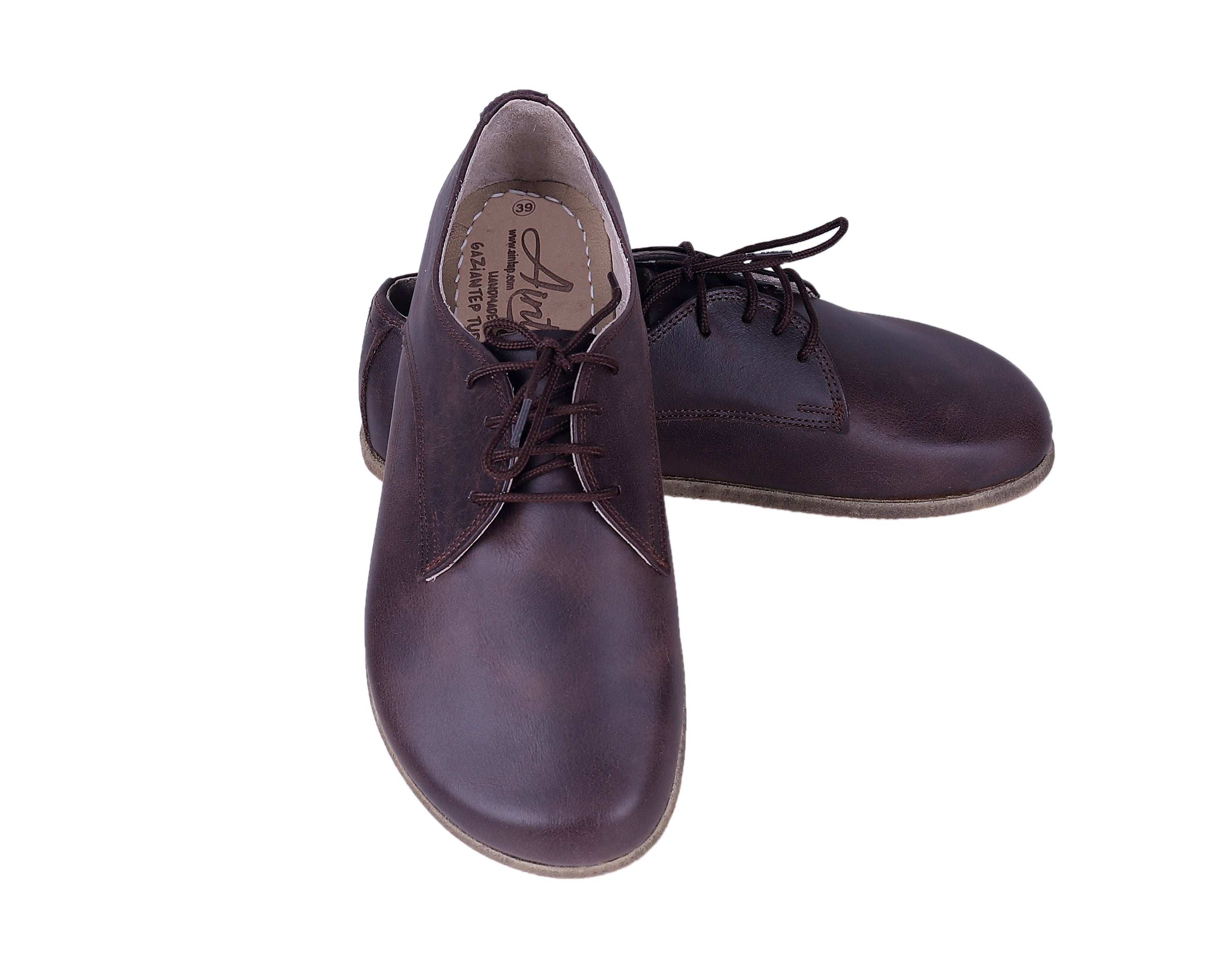 Choclet Oxford Wide Barefoot Crazy Leather Handmade Shoes 
