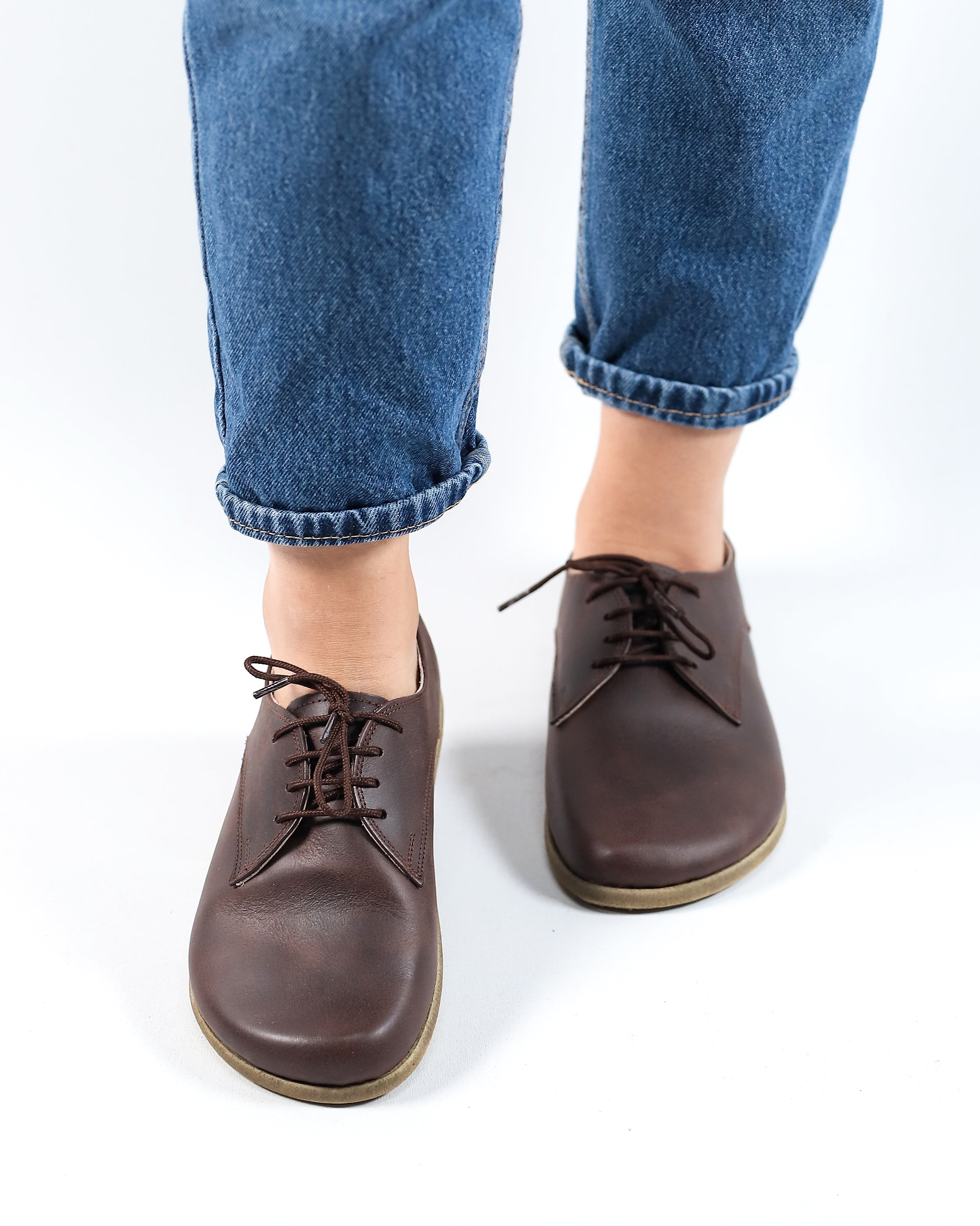 Choclet Oxford Wide Barefoot Crazy Leather Handmade Shoes 