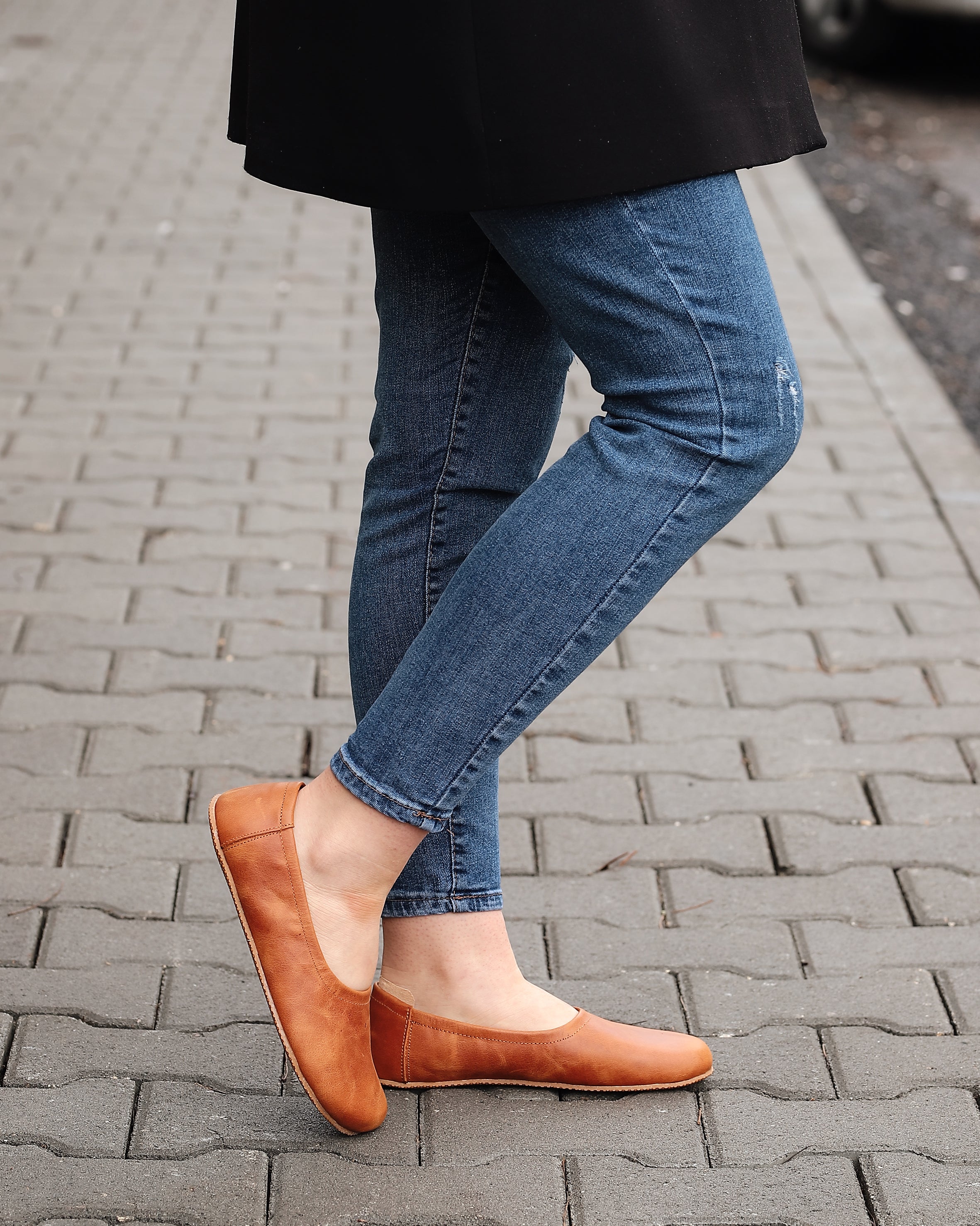 Honey Camel Women Flat Ballets Wide Barefoot Crazy Leather Handmade Women Flat Ballets
