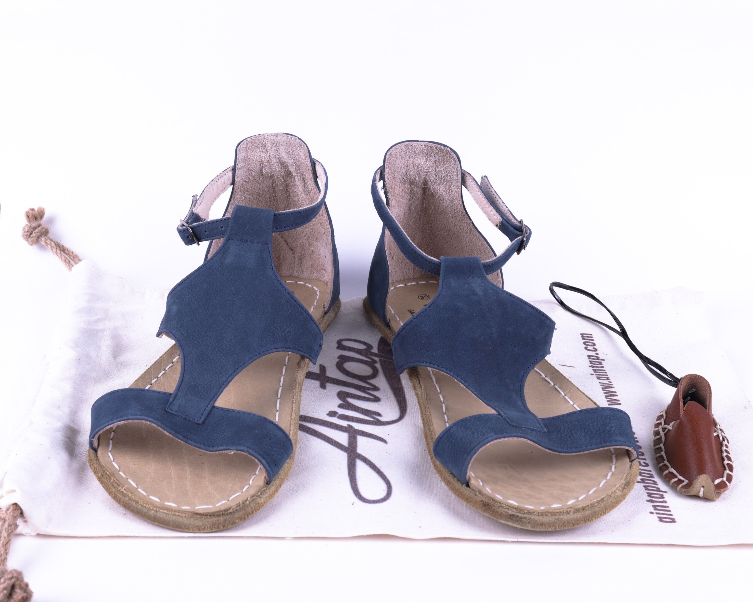 Jeans Women Buckle Slipper Wide Barefoot Nubuck Leather Handmade 