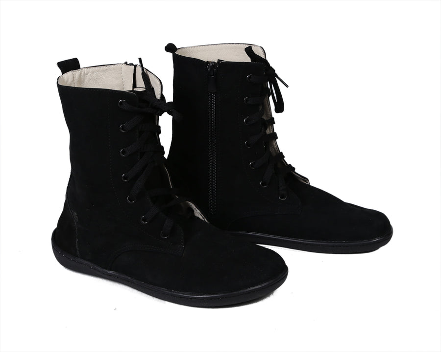 Nubuck Barefoot Long Boots — Rubber Sole