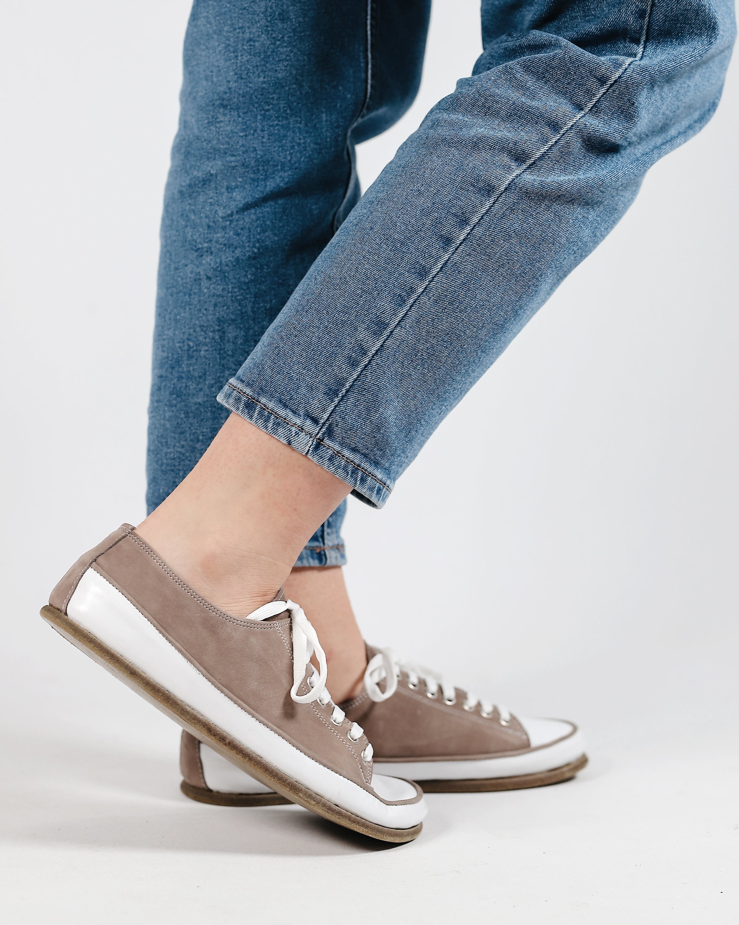 Smoked Converse Style Wide Barefoot Nubuck Leather Handmade Shoes 