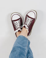 Burgundy Converse Style Wide Barefoot Nubuck Leather Handmade Shoes 