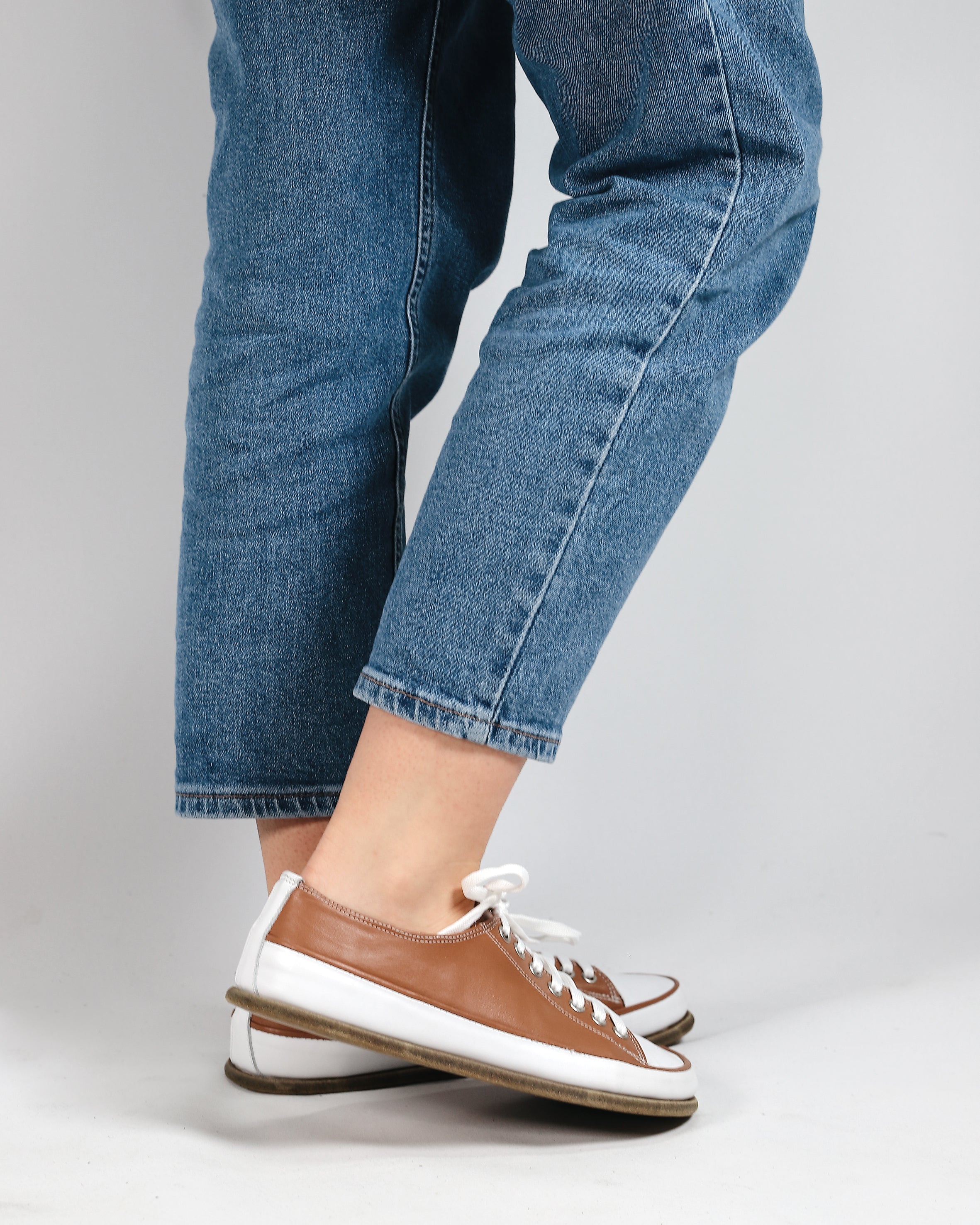 Tan Converse Style Wide Barefoot Smooth Leather Handmade Shoes 
