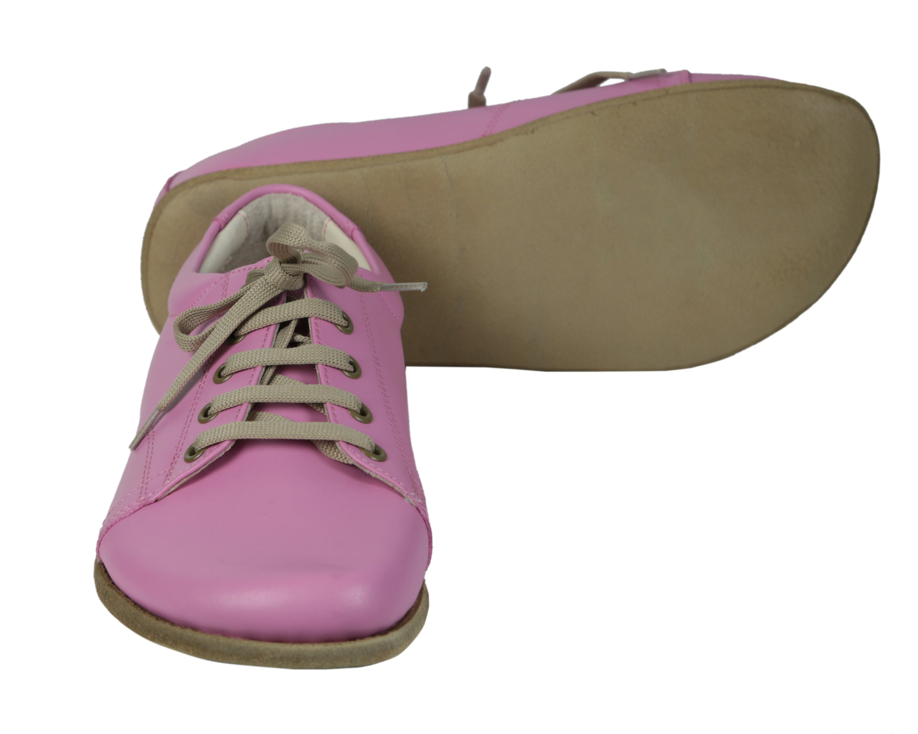 Pink Sneaker Wide Barefoot Smooth Leather Handmade Shoes