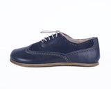 Navy Blue Moccasins Wide Barefoot Leather Handmade Shoes 