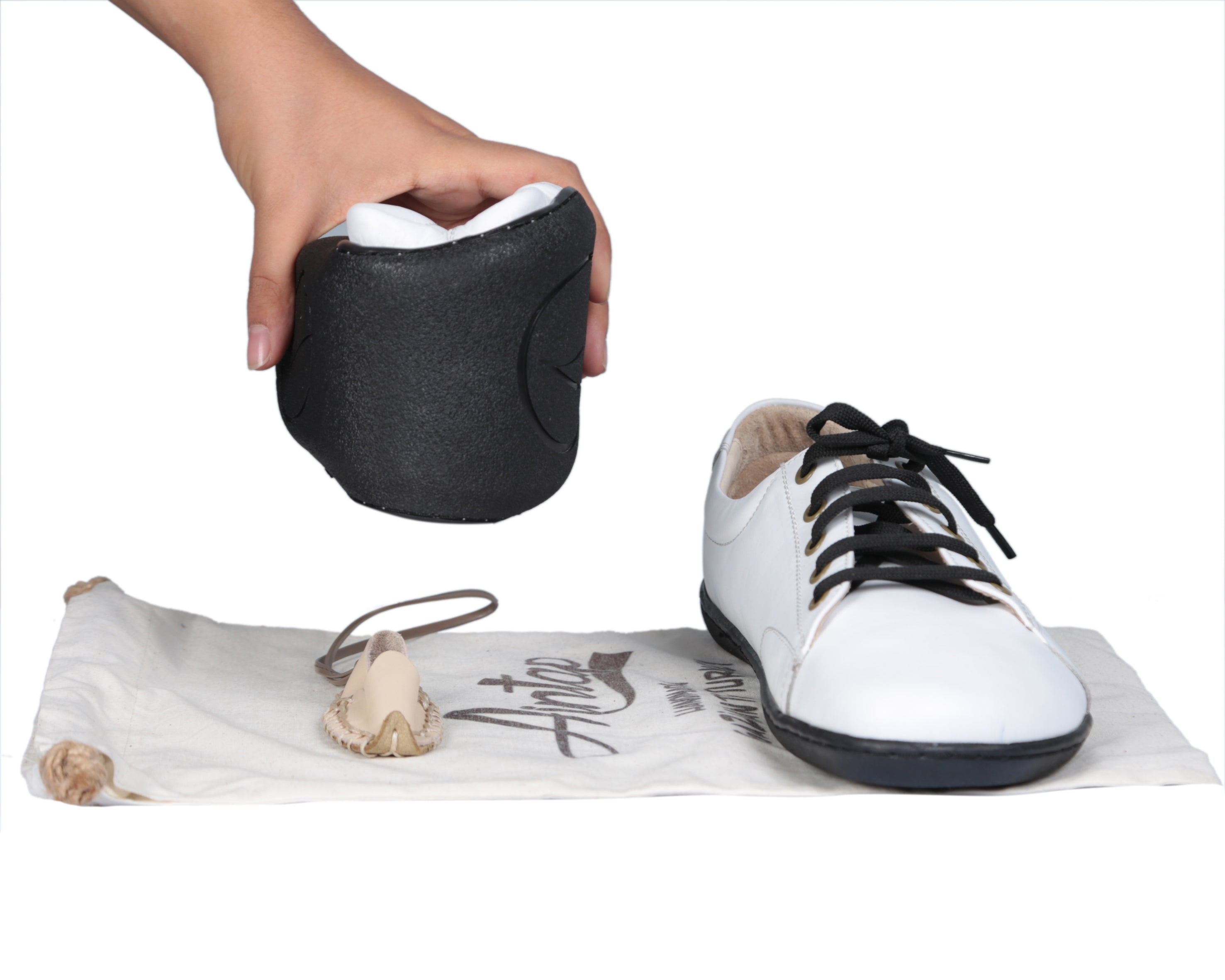 White SNEAKER Wide Barefoot Shoes Smooth Leather Handmade 6mm Rubber Outsole 
