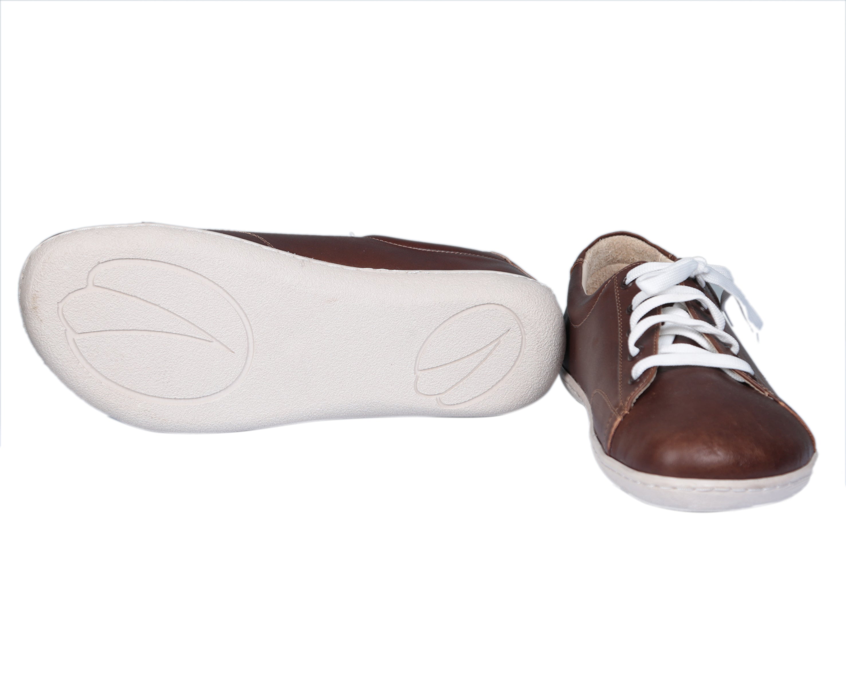 Dark Brown SNEAKER Wide Barefoot Shoes Smooth Leather Handmade 6mm Rubber Outsole 