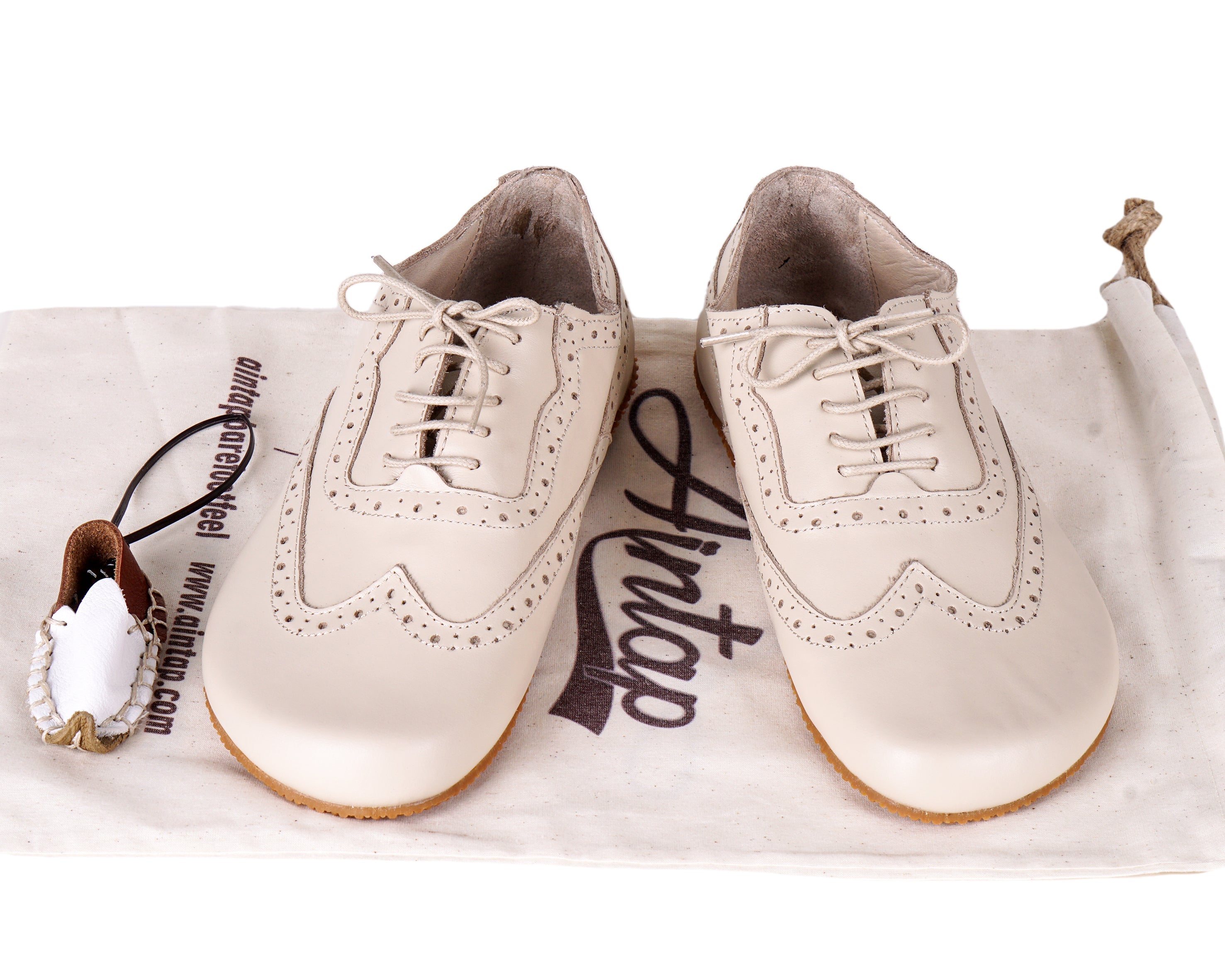 Cream Moccasins Wide Barefoot Shoes Smooth Leather Handmade 6mm Rubber Outsole 