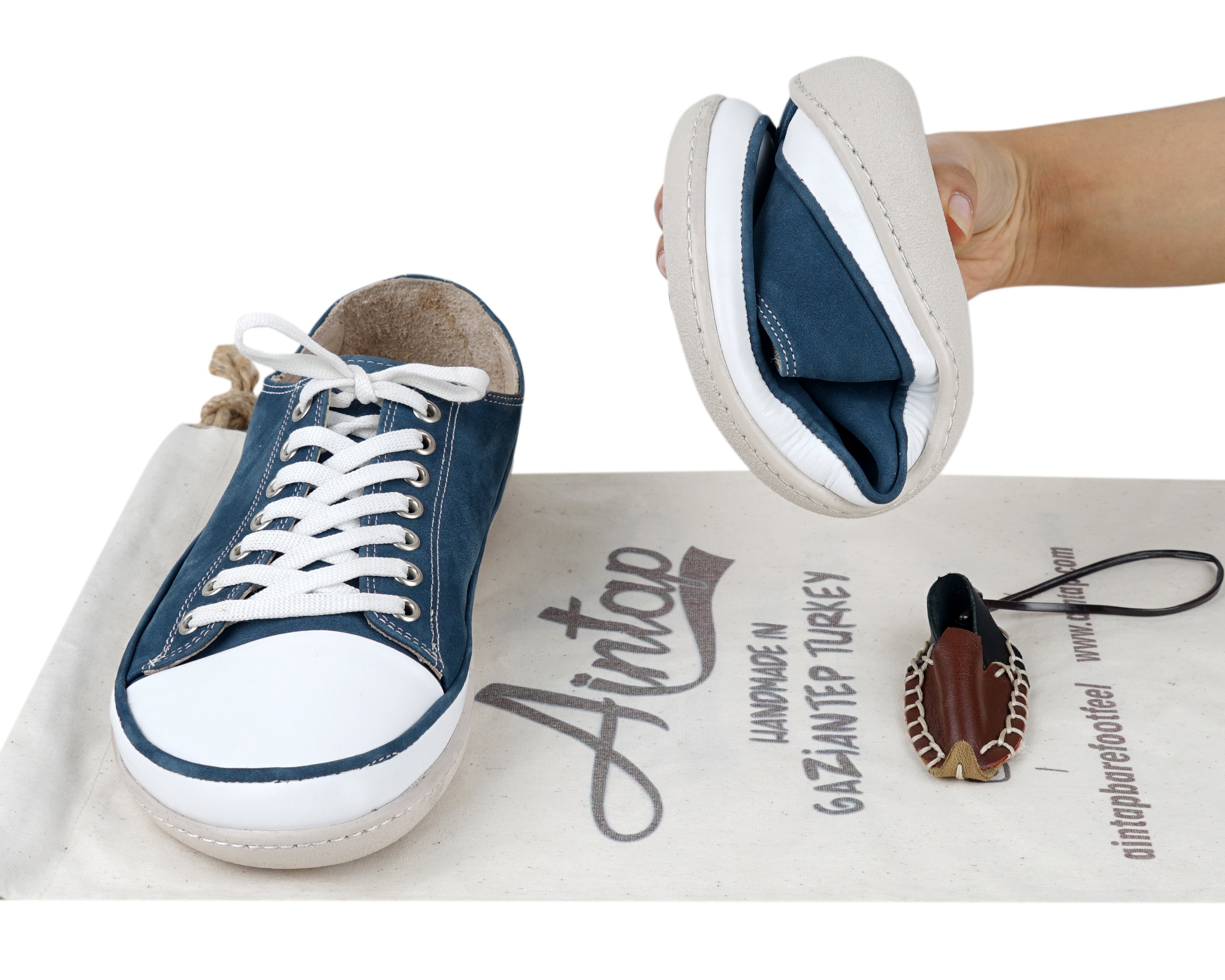 Jeans Converse Style Wide Barefoot Shoes Nubuck Leather Handmade Rubber Outsole 
