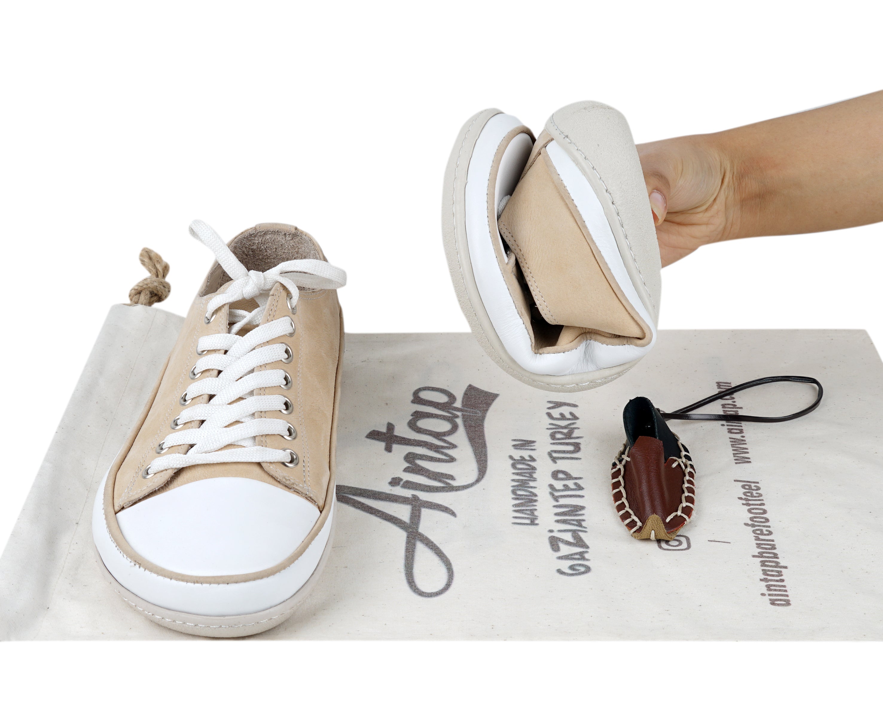Cream Converse Style Wide Barefoot Shoes Nubuck Leather Handmade Rubber Outsole 