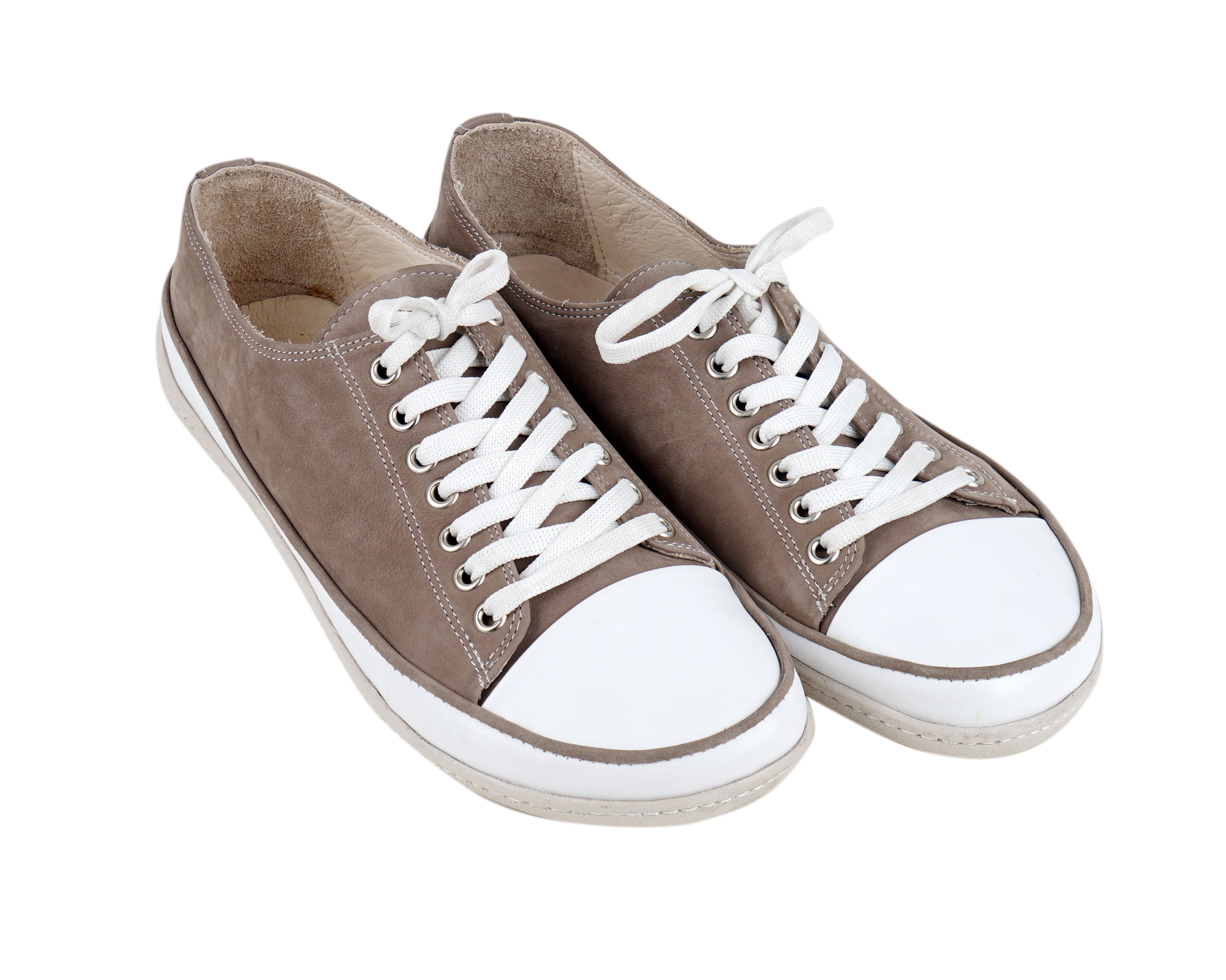 Smoked Converse Style Wide Barefoot Shoes Nubuck Leather Handmade Rubber Outsole 
