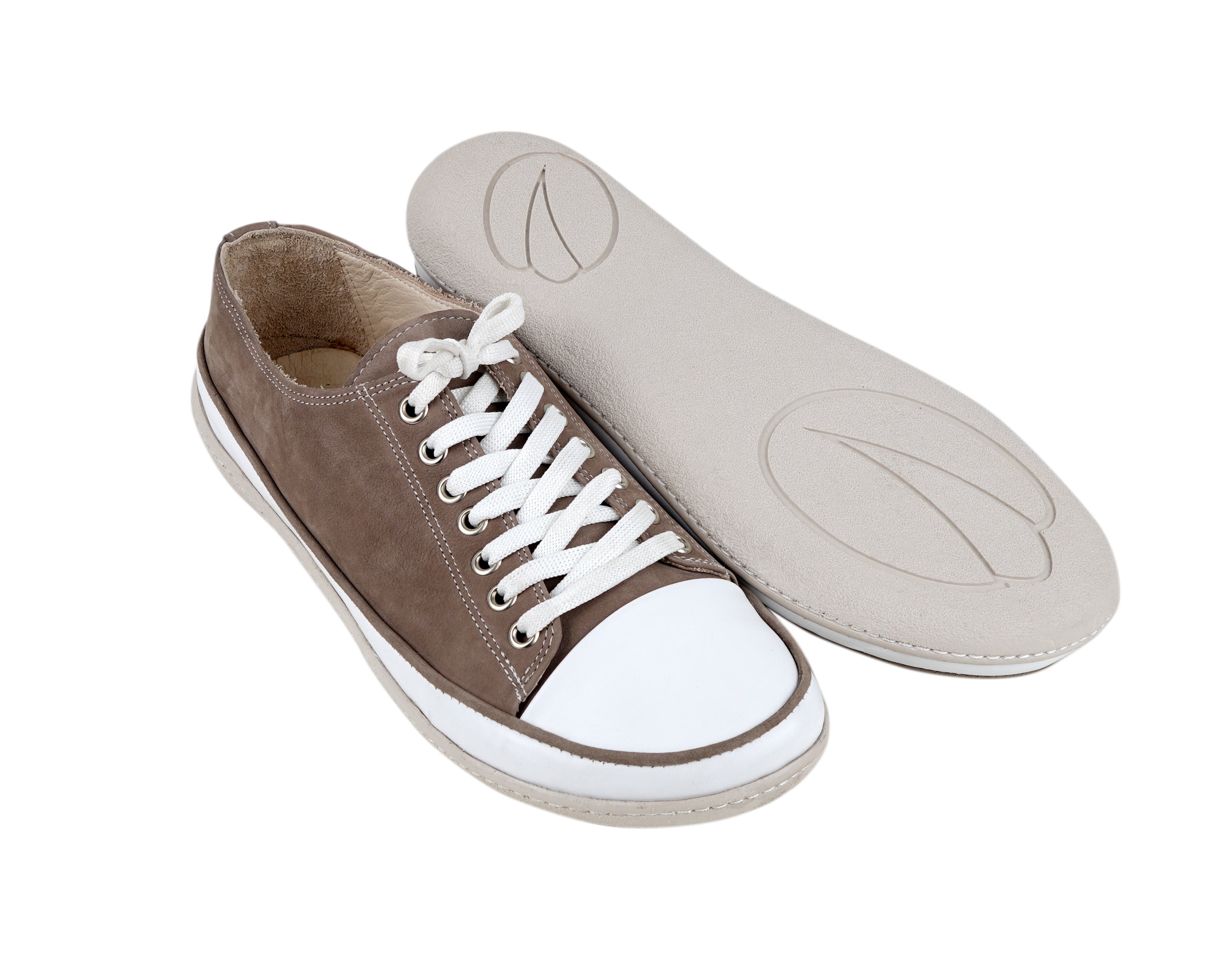 Smoked Converse Style Wide Barefoot Shoes Nubuck Leather Handmade Rubber Outsole