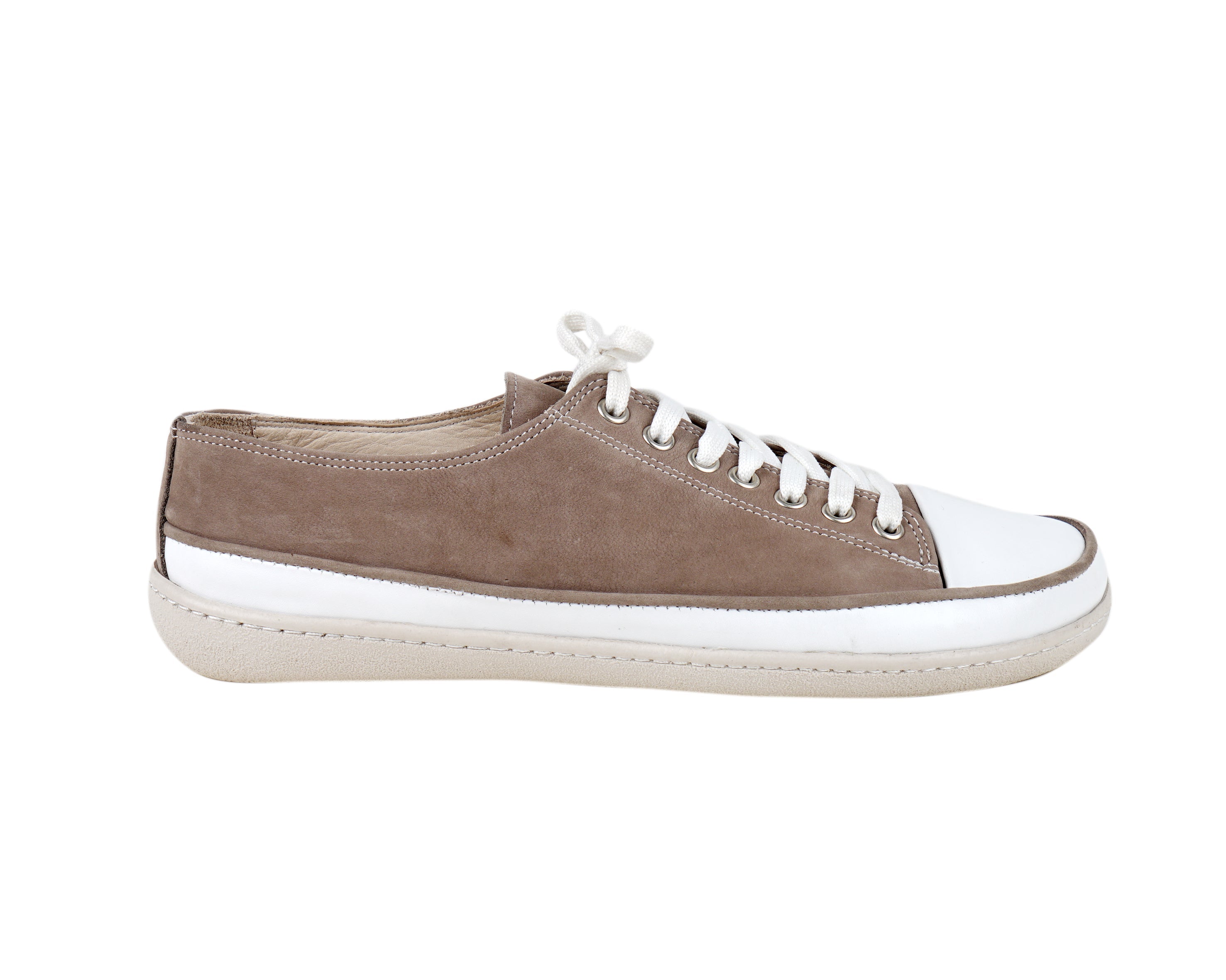 Smoked Converse Style Wide Barefoot Shoes Nubuck Leather Handmade Rubber Outsole 