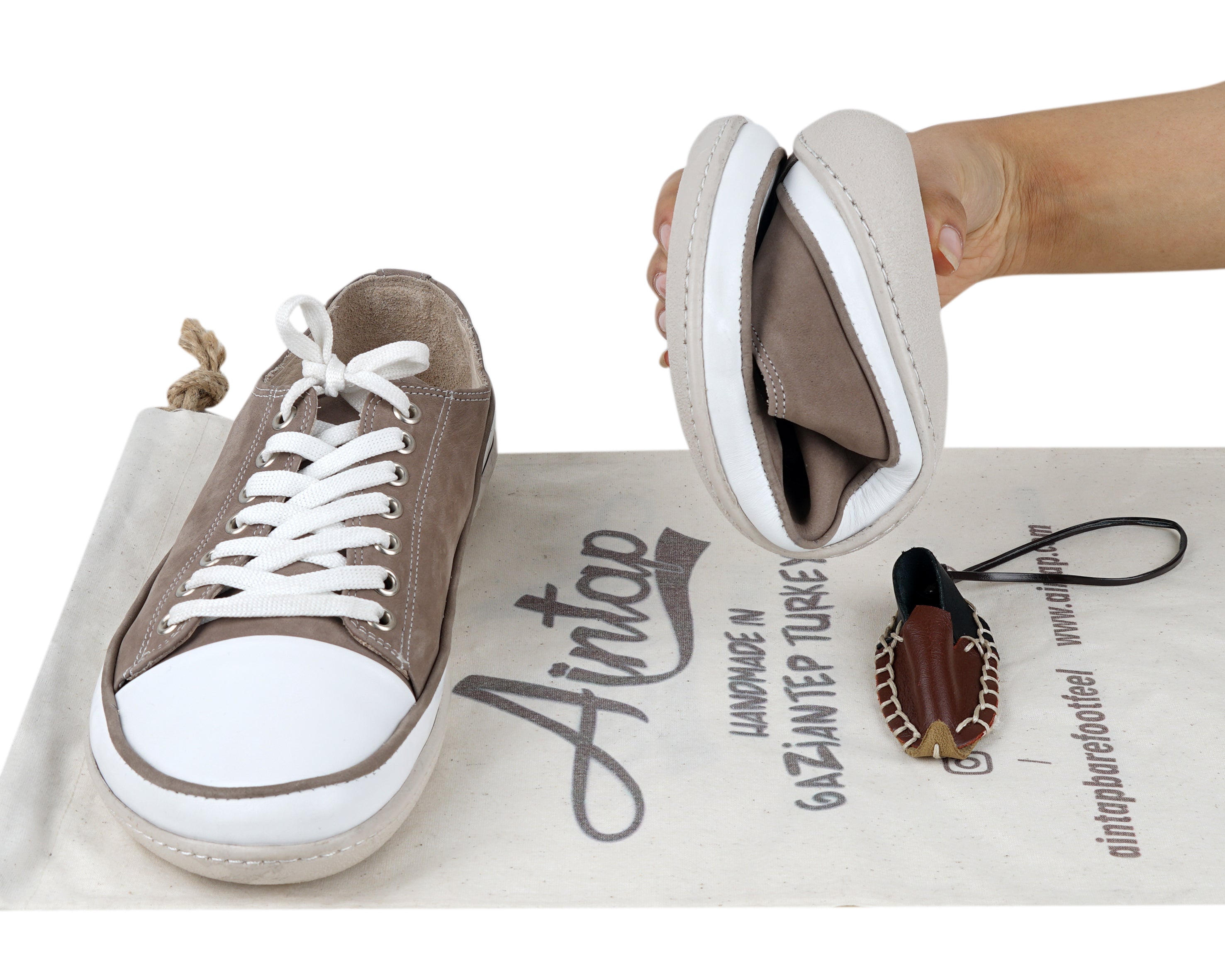 Smoked Converse Style Wide Barefoot Shoes Nubuck Leather Handmade Rubber Outsole 