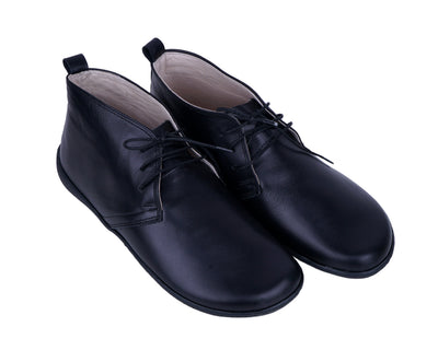 Leather Barefoot Ankle Boots — Rubber Sole