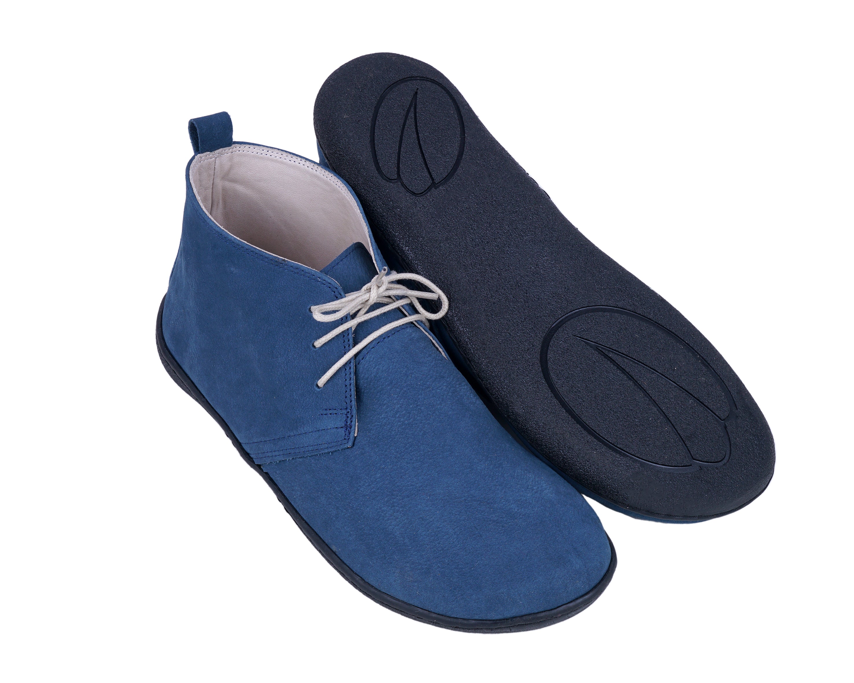 Jeans Ankle Boots Wide Barefoot Shoes Nubuck Leather Handmade Rubber Outsole 
