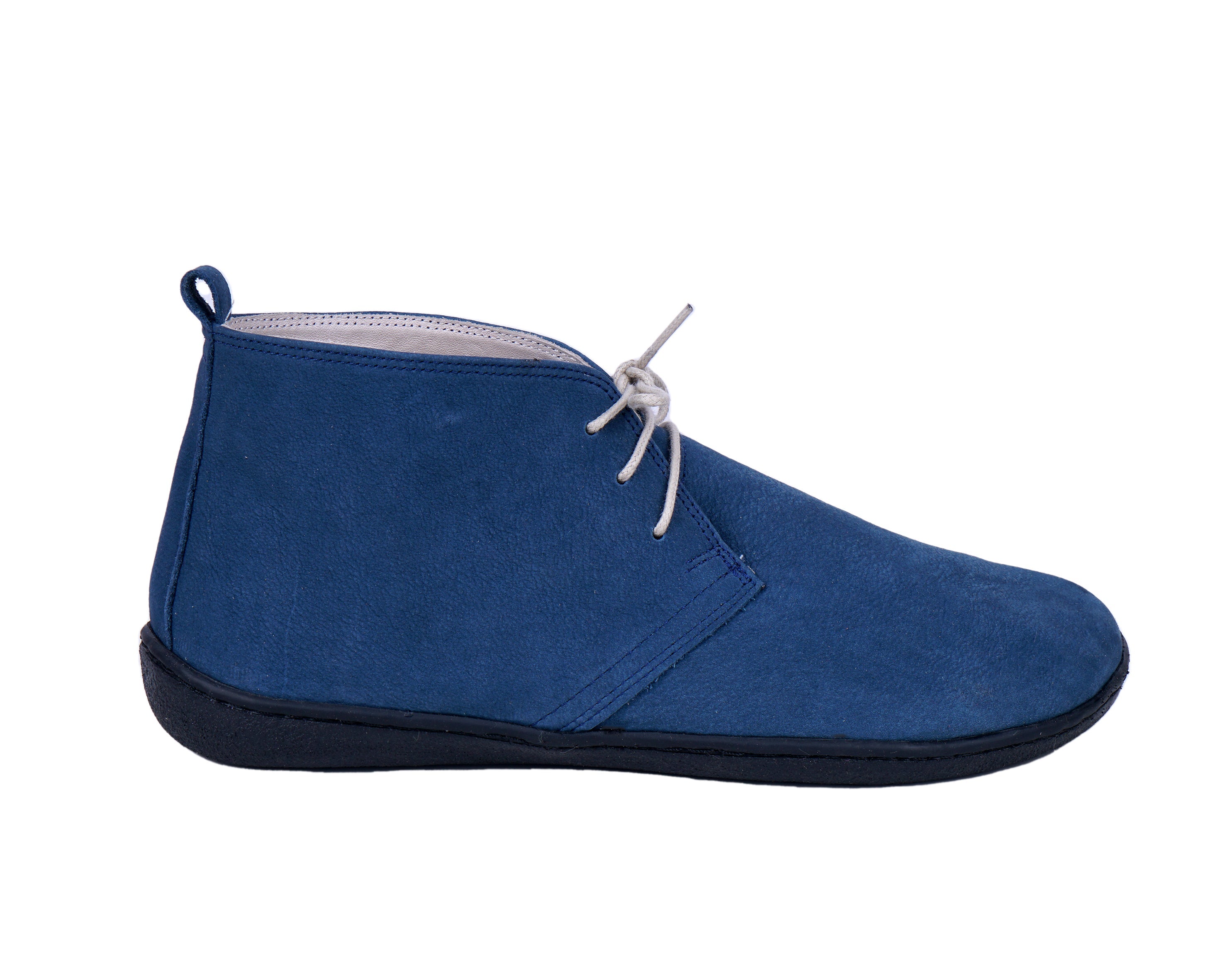 Jeans Ankle Boots Wide Barefoot Shoes Nubuck Leather Handmade Rubber Outsole 