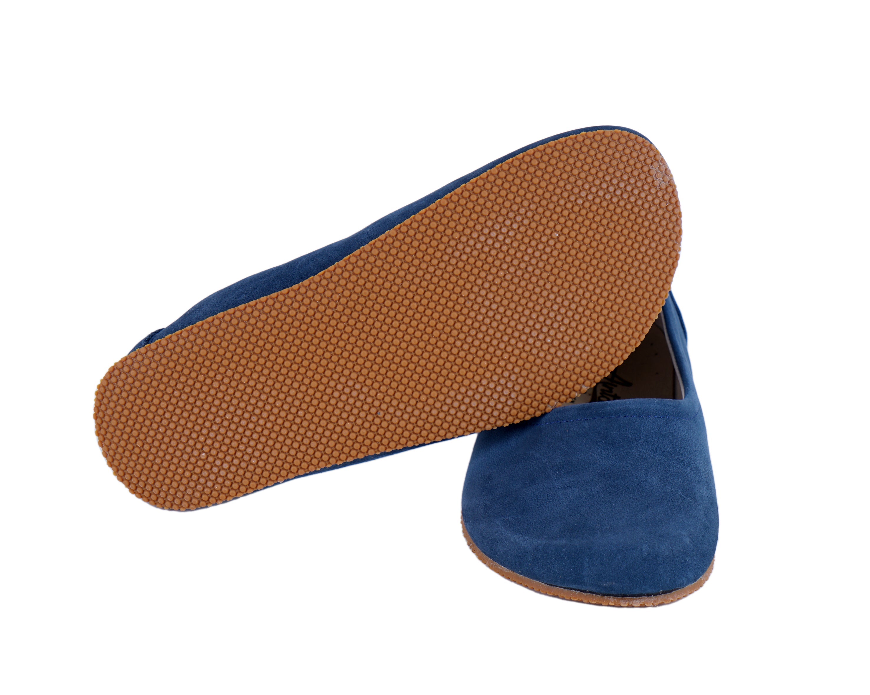 Jeans Women Flat Ballets Wide Barefoot Nubuck Leather Handmade 