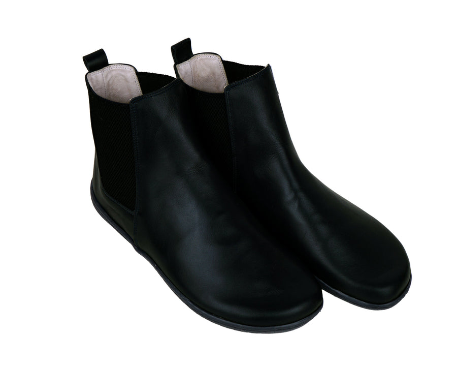 Leather Barefoot Chelsea Boots — Rubber Sole