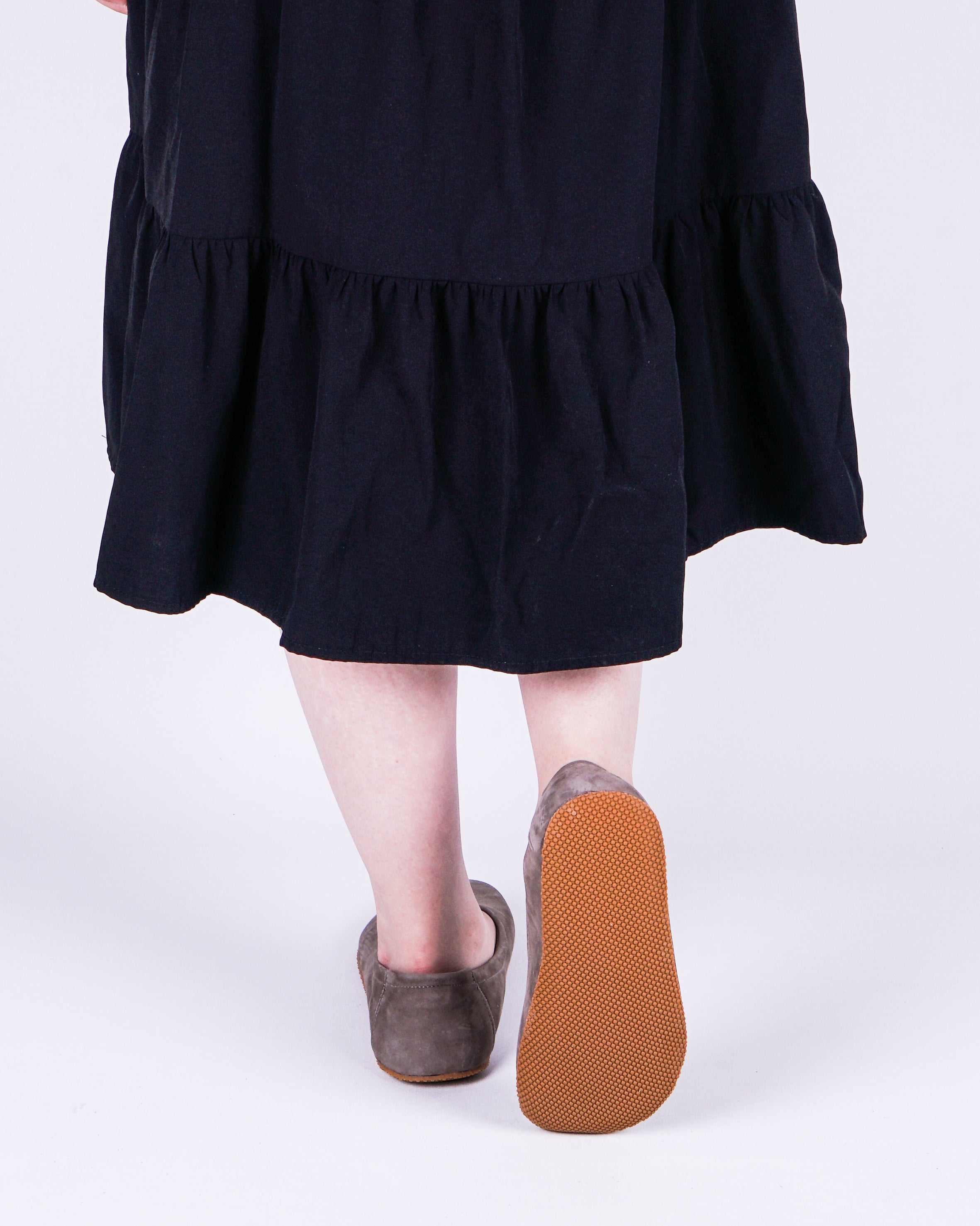Smoked Women Flat Ballets Wide Barefoot Nubuck Leather Handmade 
