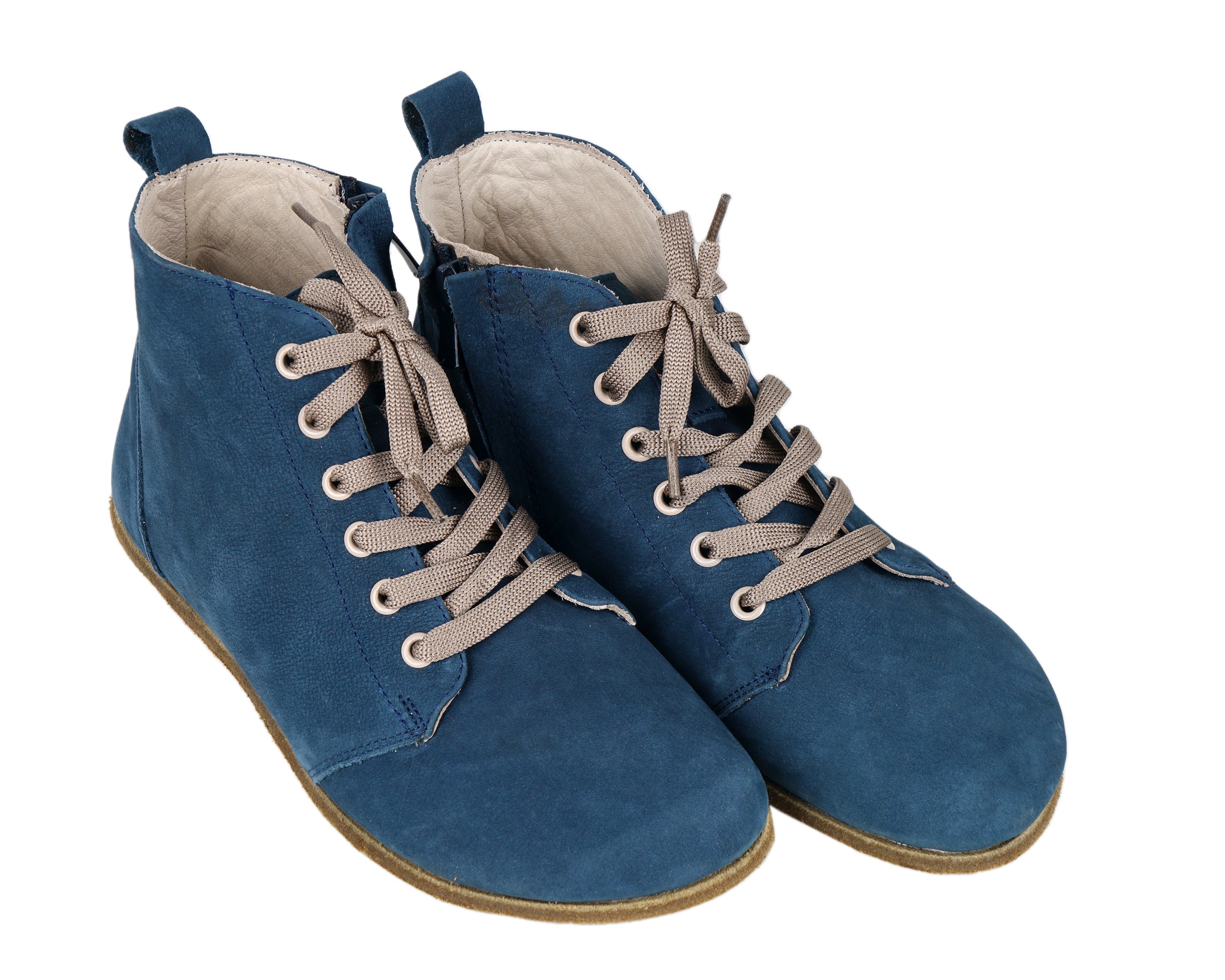 Jeans Short Boots Wide Barefoot Nubuck Leather Handmade Shoes 