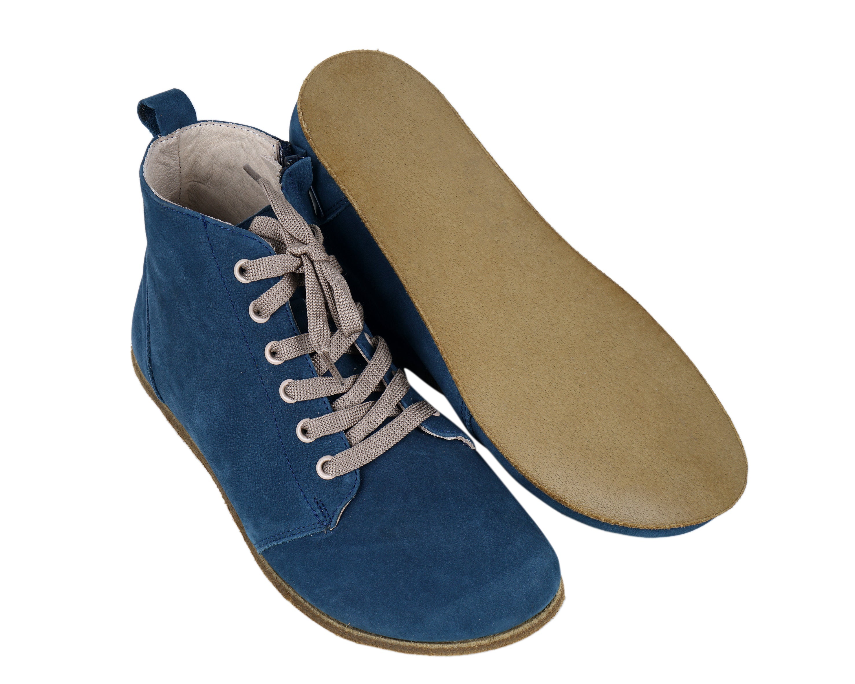 Jeans Short Boots Wide Barefoot Nubuck Leather Handmade Shoes 
