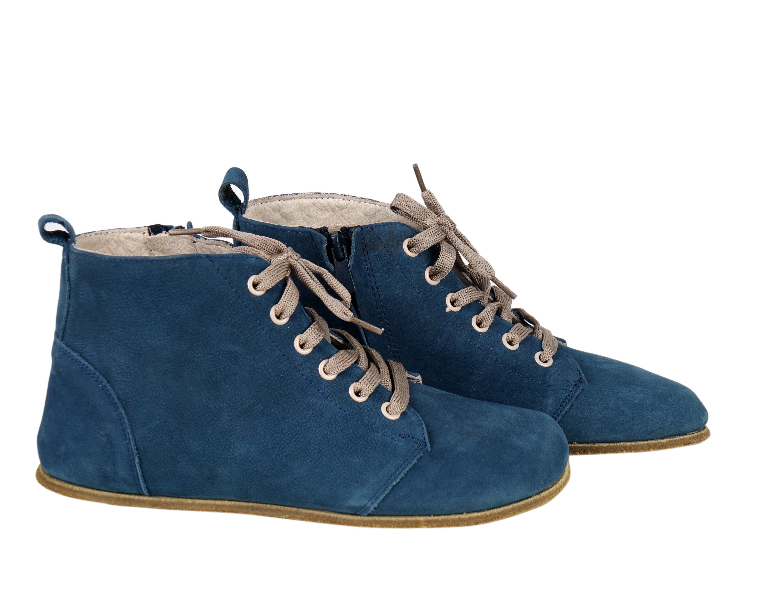 Jeans Short Boots Wide Barefoot Nubuck Leather Handmade Shoes 