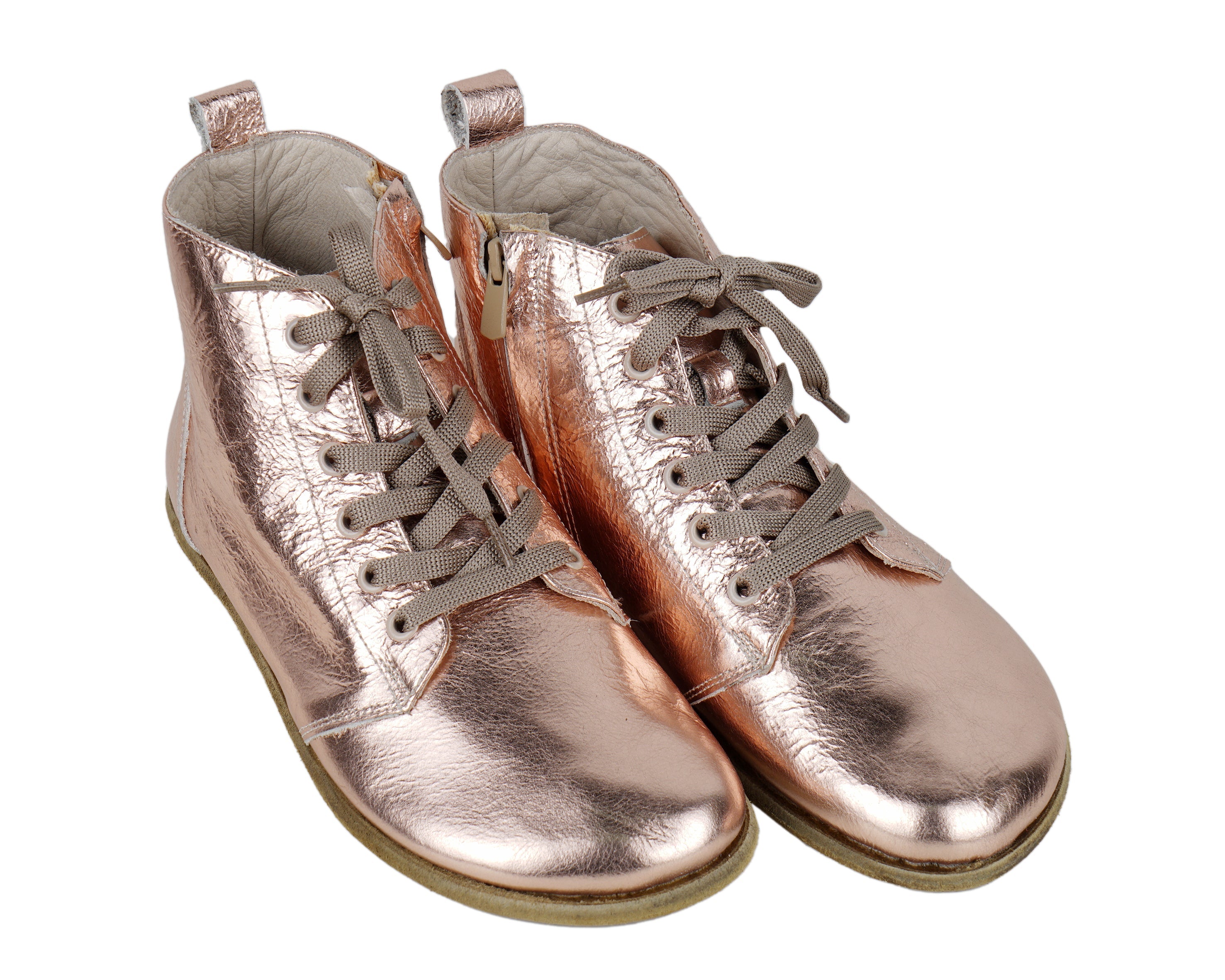 Rose Short Boots Wide Barefoot Smooth Leather Handmade Shoes 