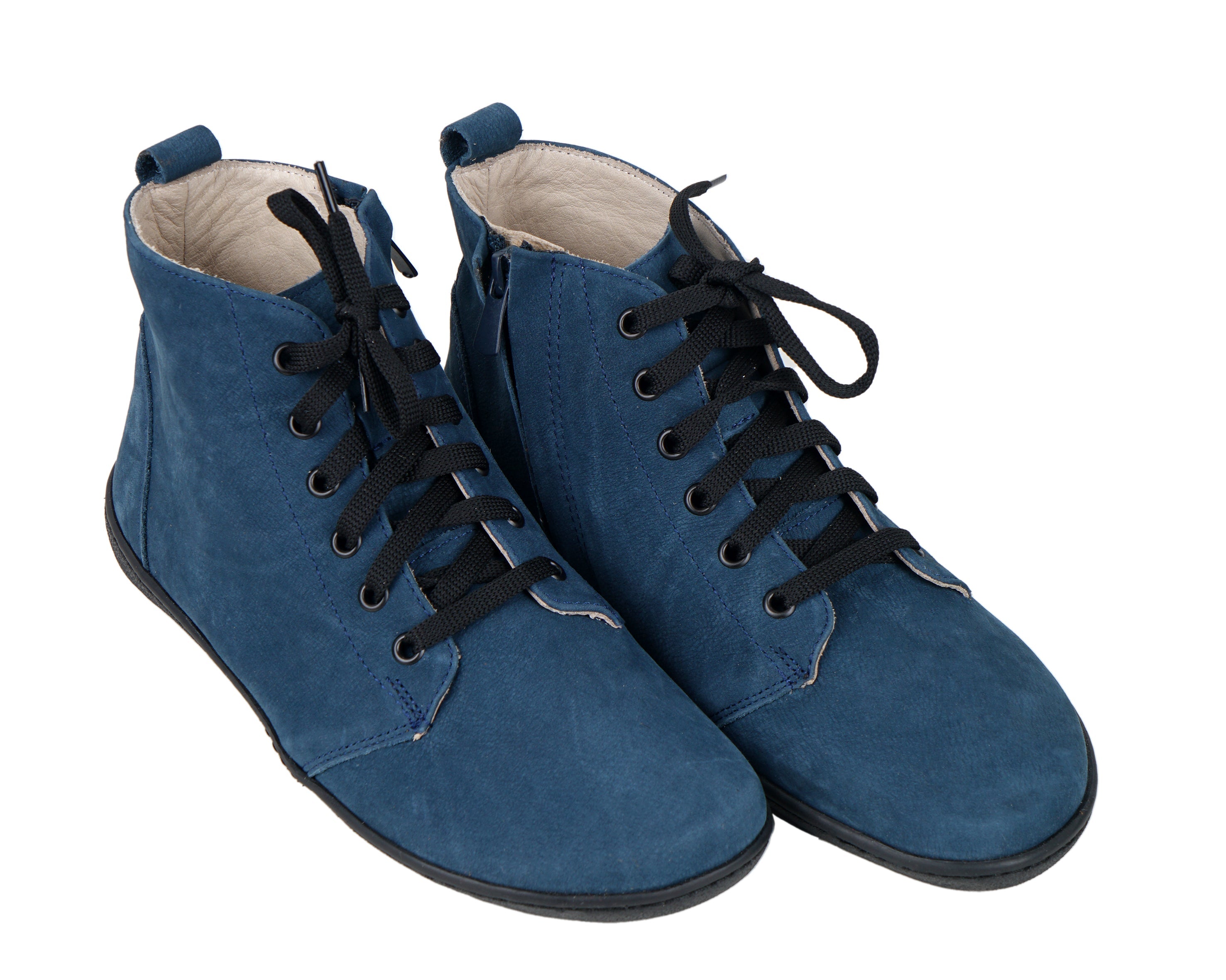 Jeans Short Boots Wide Barefoot Shoes Nubuck Leather Handmade Rubber Outsole 