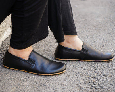 Leather Barefoot Slip-On Shoes – 4mm Sole — Rubber Sole