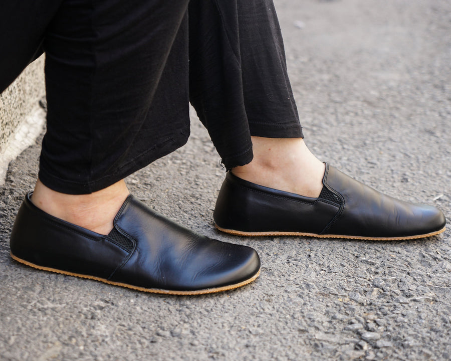Leather Barefoot Slip-On Shoes – 4mm Sole — Rubber Sole