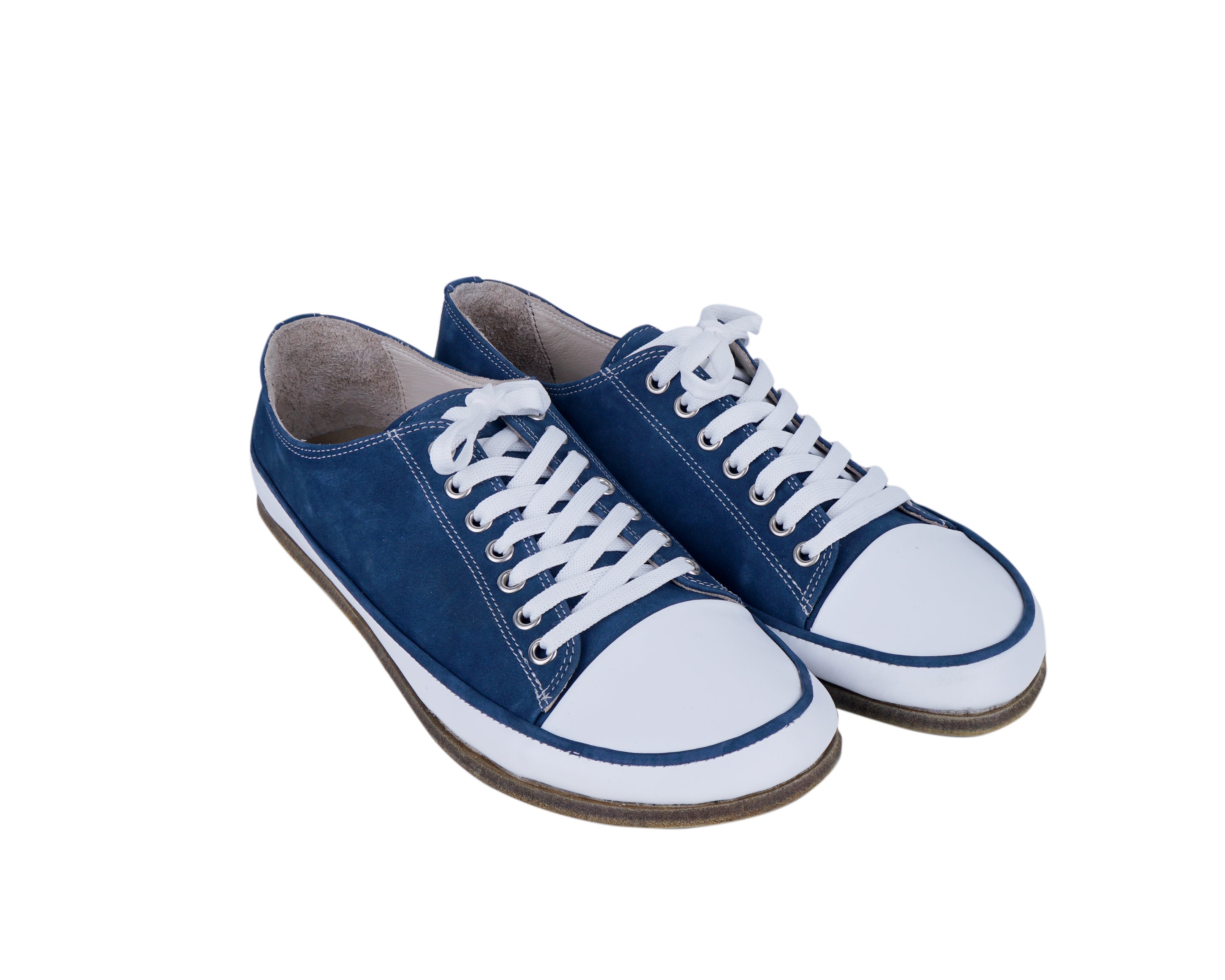 Jeans Converse Style Wide Barefoot Nubuck Leather Handmade Shoes 