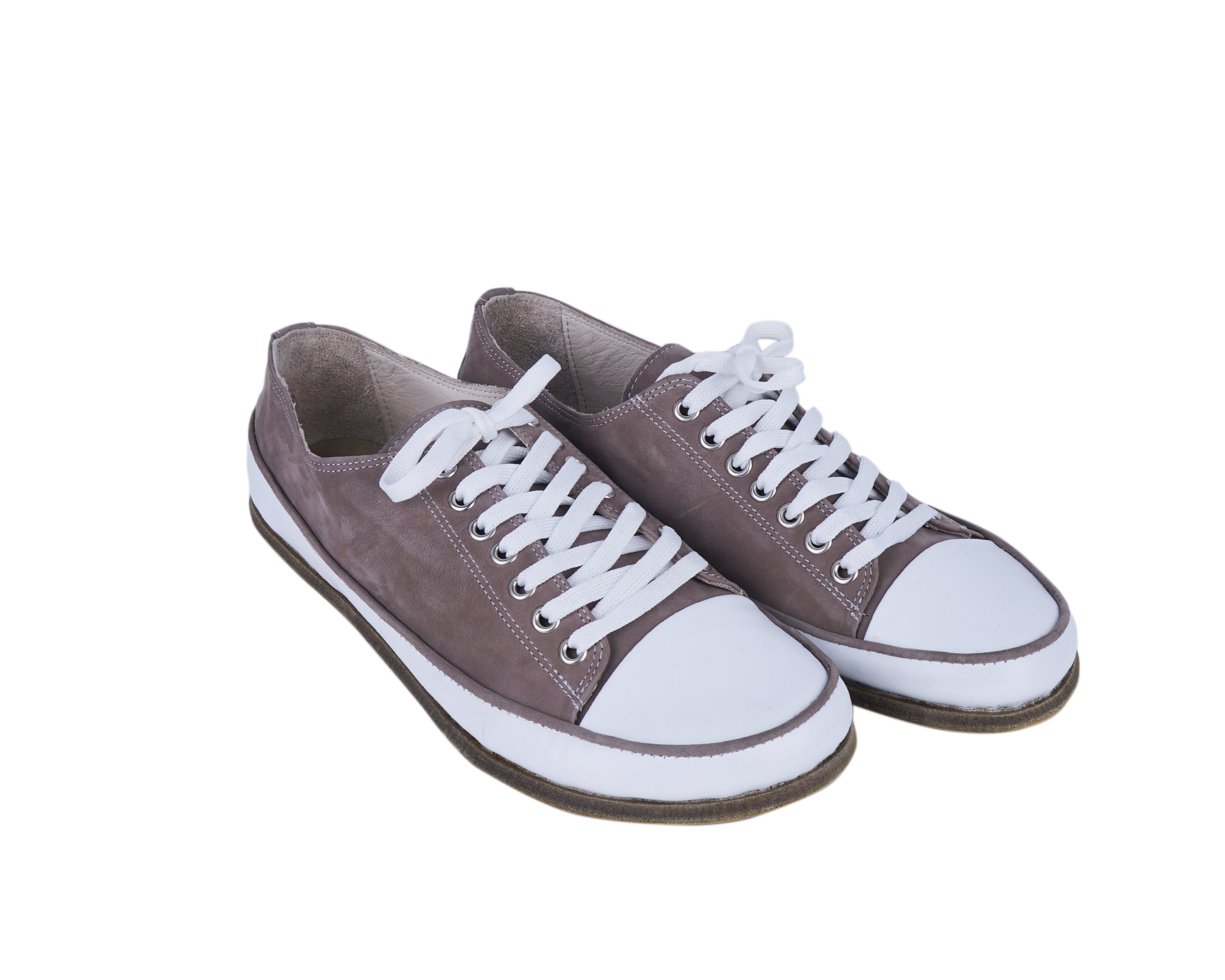 Smoked Converse Style Wide Barefoot Nubuck Leather Handmade Shoes 