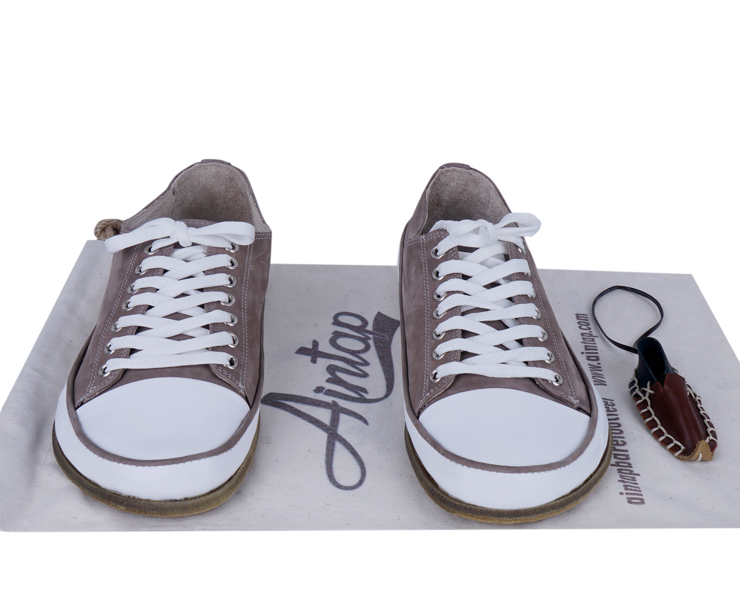 Smoked Converse Style Wide Barefoot Nubuck Leather Handmade Shoes 