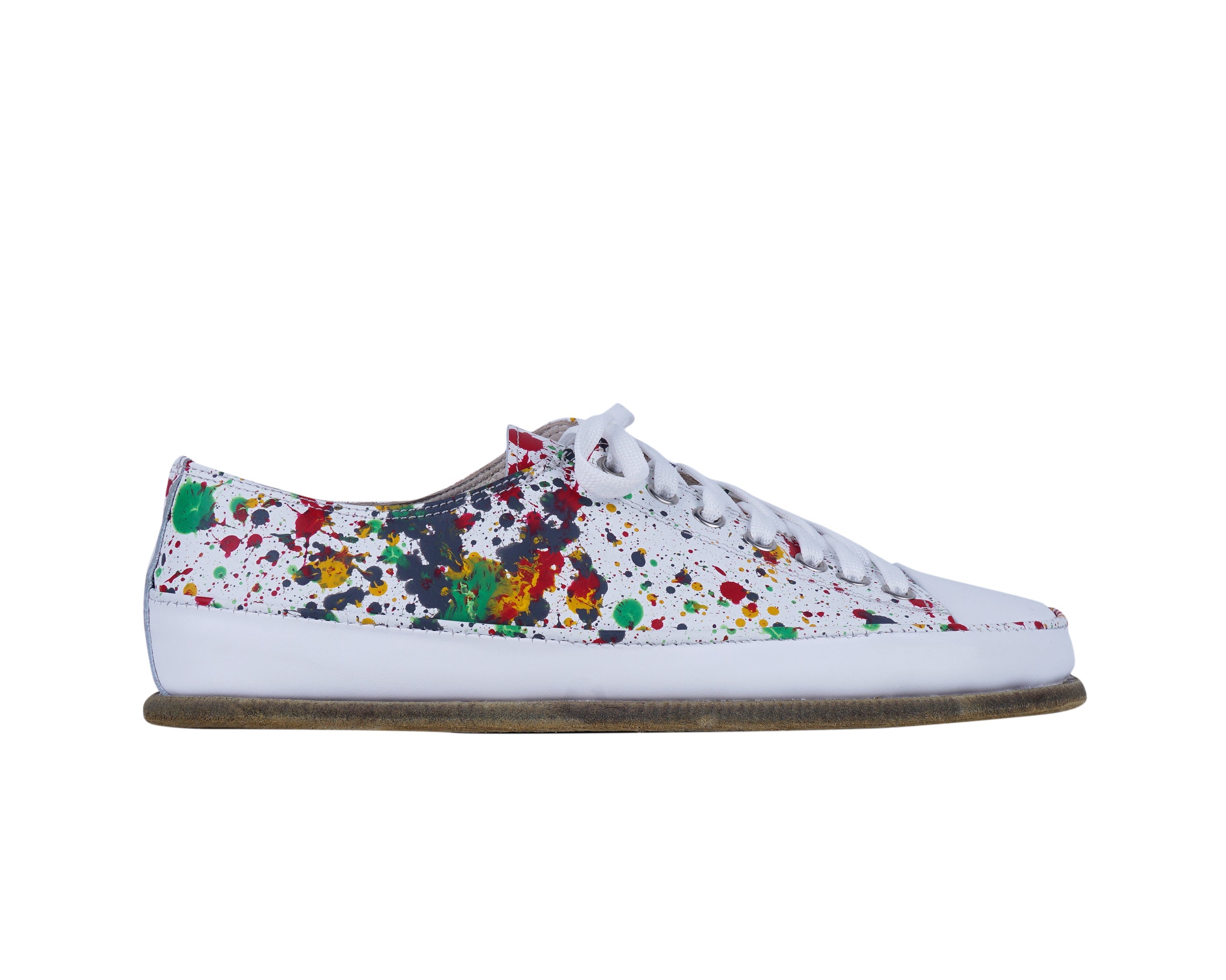 Petra White Converse Style Wide Barefoot Smooth Leather Handmade Shoes Converse Leather Outsole