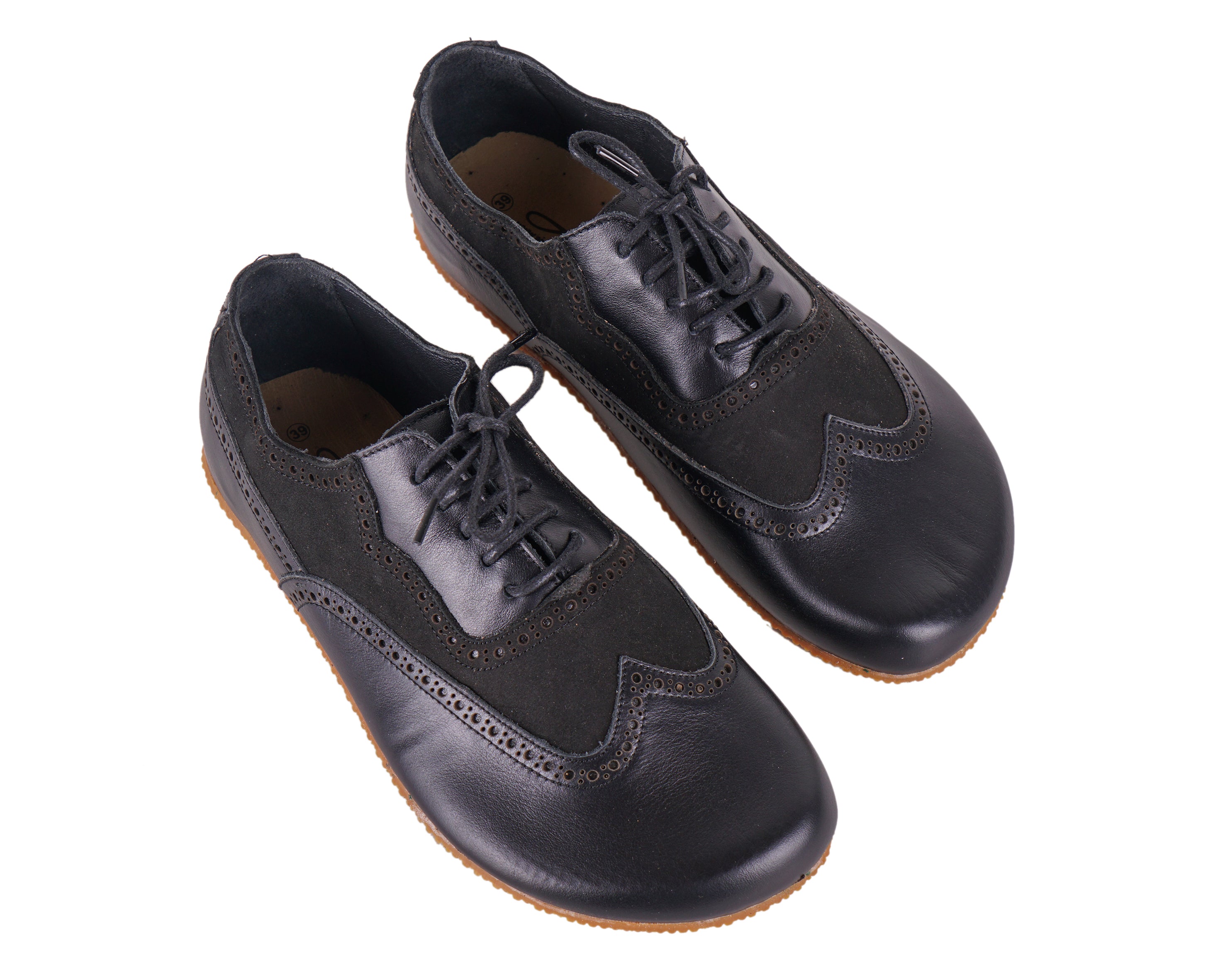 Black Moccasins Wide Barefoot Shoes Smooth Leather Handmade 6mm Rubber Outsole Moccasins
