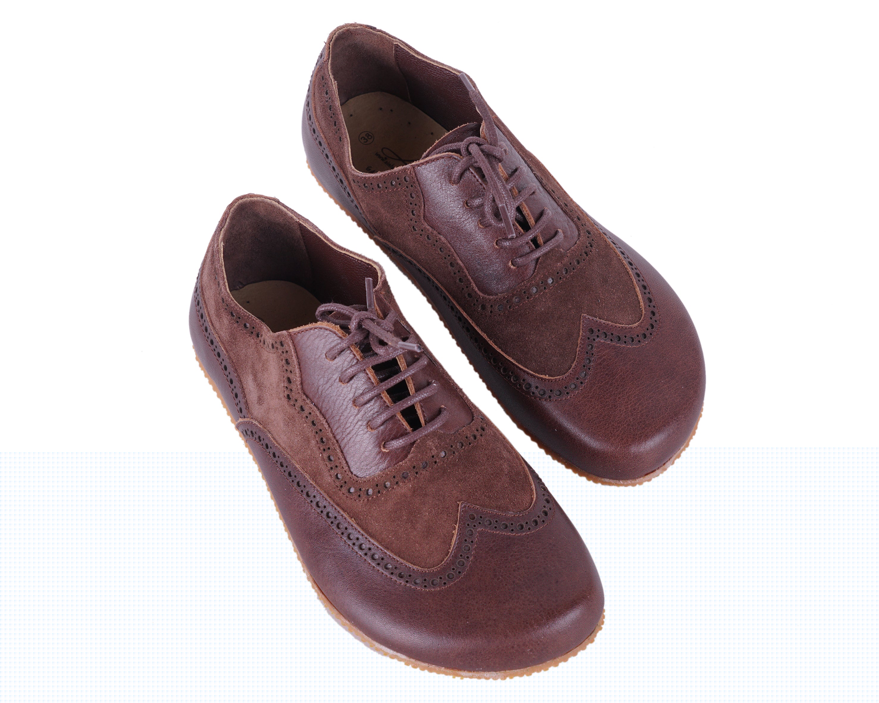 Dark Brown Moccasins Wide Barefoot Shoes Smooth Leather Handmade 6mm Rubber Outsole 