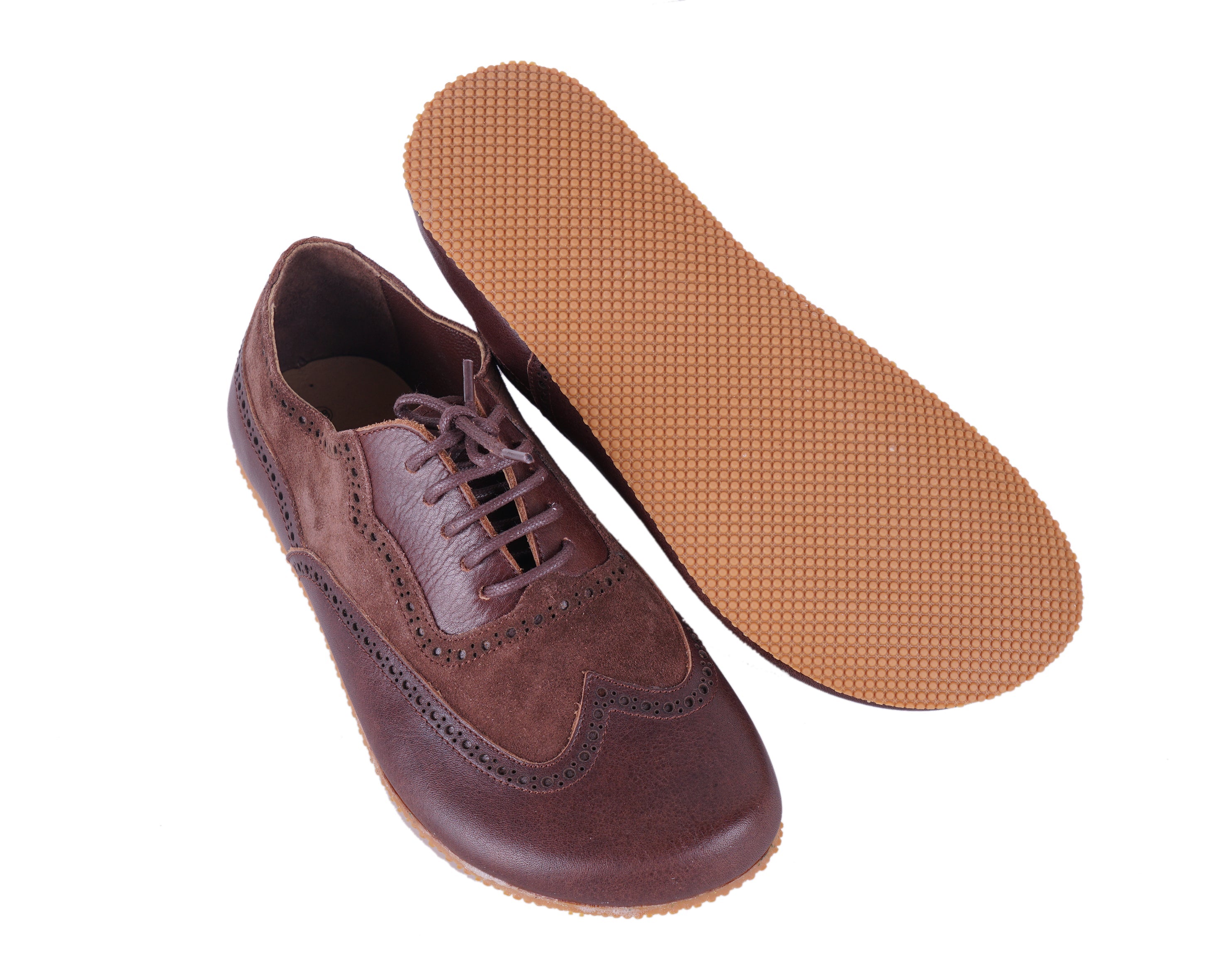 Dark Brown Moccasins Wide Barefoot Shoes Smooth Leather Handmade 6mm Rubber Outsole 